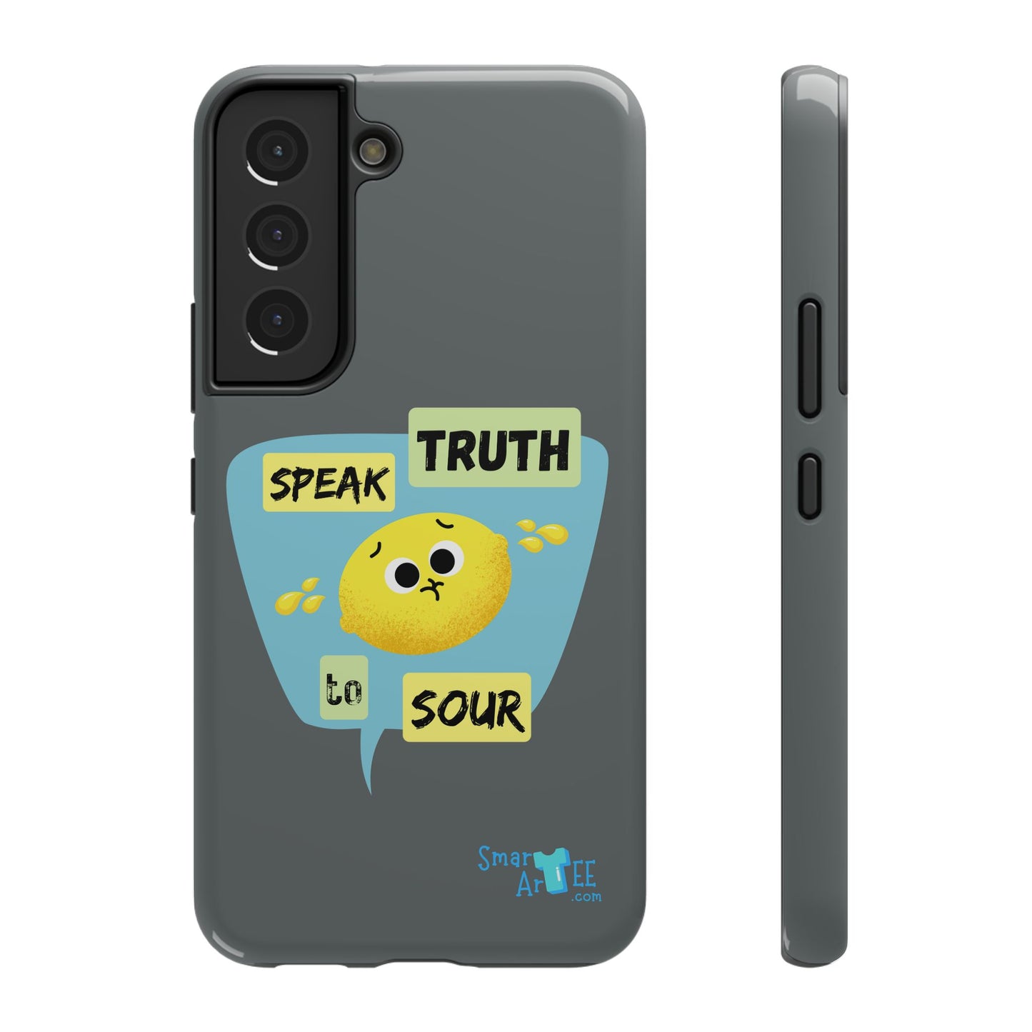Whimsical Phone Case: Speak Truth to Sour, Cute Lemon Design, Impact-Resistant, Unique Gift for Teens, Phone Accessory, Fun Tech Decor