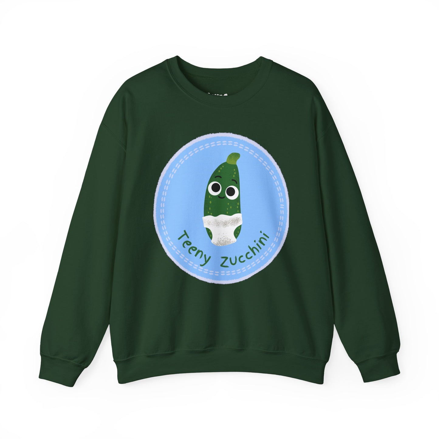 Cute Teeny Zucchini Crewneck Sweatshirt | Funny Gift for Foodies | Cozy Unisex Fashion | Perfect for Gardening Lovers