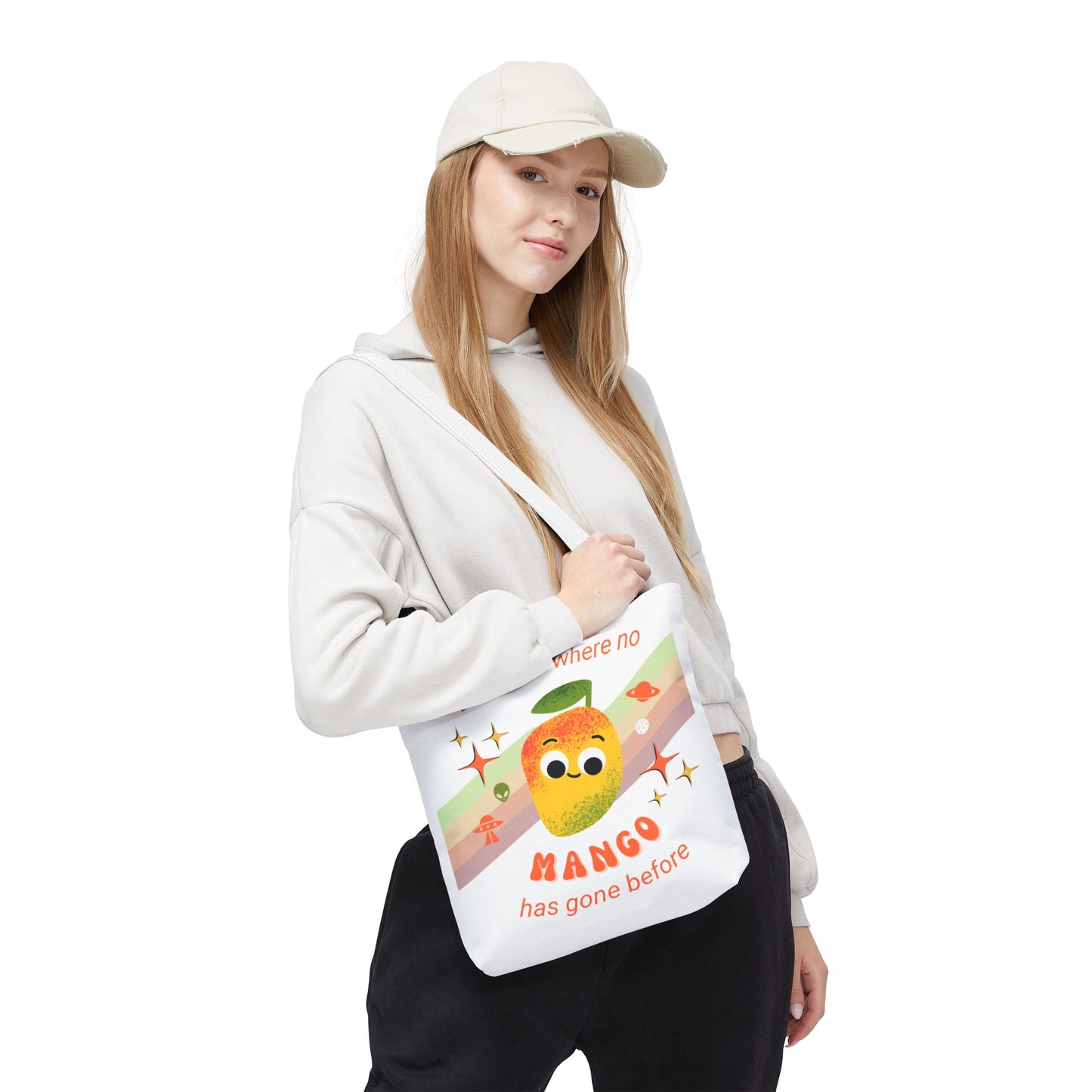 Playful Mango Tote Bag - Fun Fruit Carryall, Eco-Friendly Shopping Bag, Cute Beach Tote, Travel Bag, Gift for Fruit Lovers