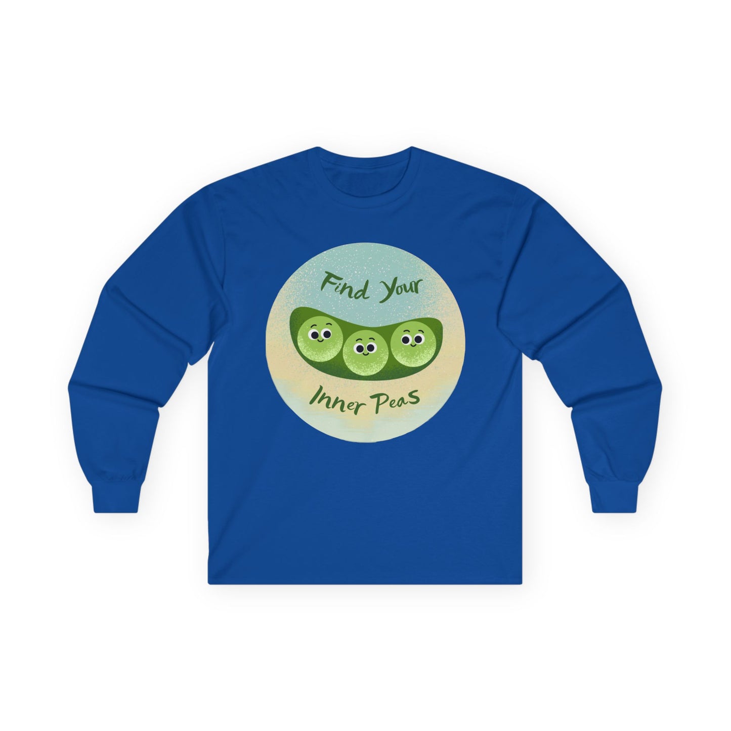 Find Your Inner Peas Long Sleeve Tees, Unisex Cotton Shirt, Cute Gift for Gardeners, Motivational Apparel, Farmhouse Decor Clothing