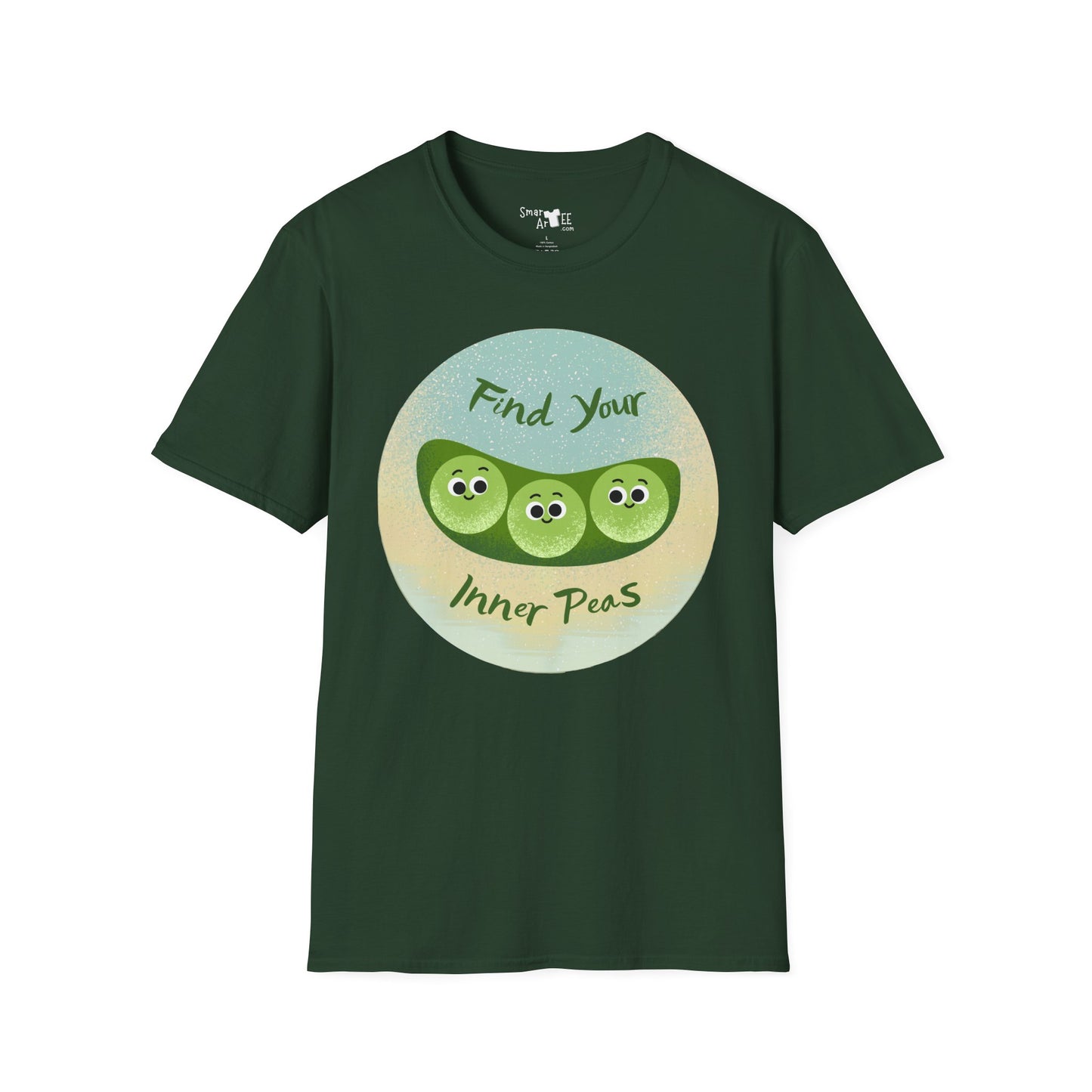 Find Your Inner Peas Unisex Softstyle T-Shirt, Fun Tee, Gift for Veggie Lovers, Cute Casual Wear, Plant-Based Humor Shirt