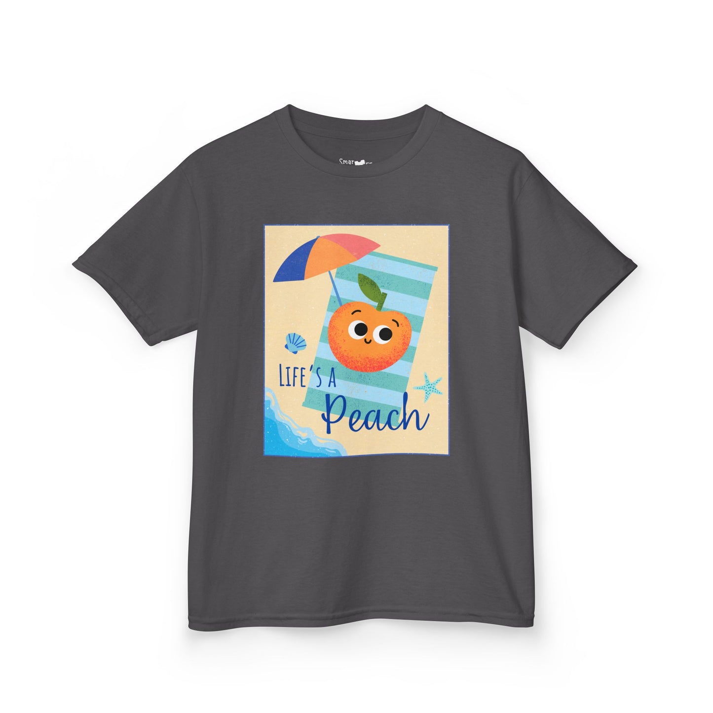 "Life's a Peach" Kids Heavy Cotton Tee – Cute Summer Shirt, Gift for Kids, Fun Casual Wear, Beach Day, Summer Vibes