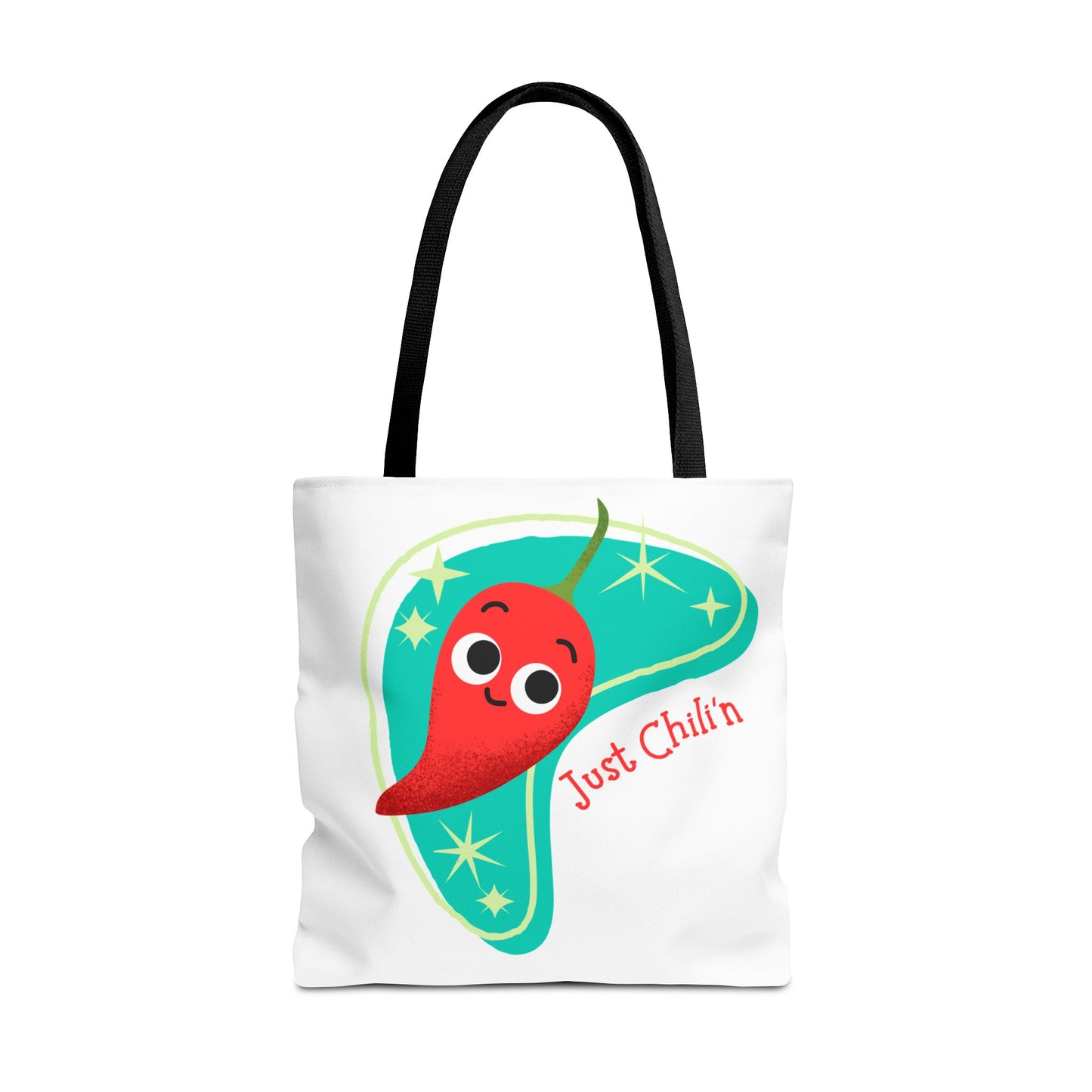 Cute Chili Pepper Tote Bag - Just Chillin', Reusable Grocery Bag, Beach Tote, Gift for Veggie Lovers, Summer Vibes