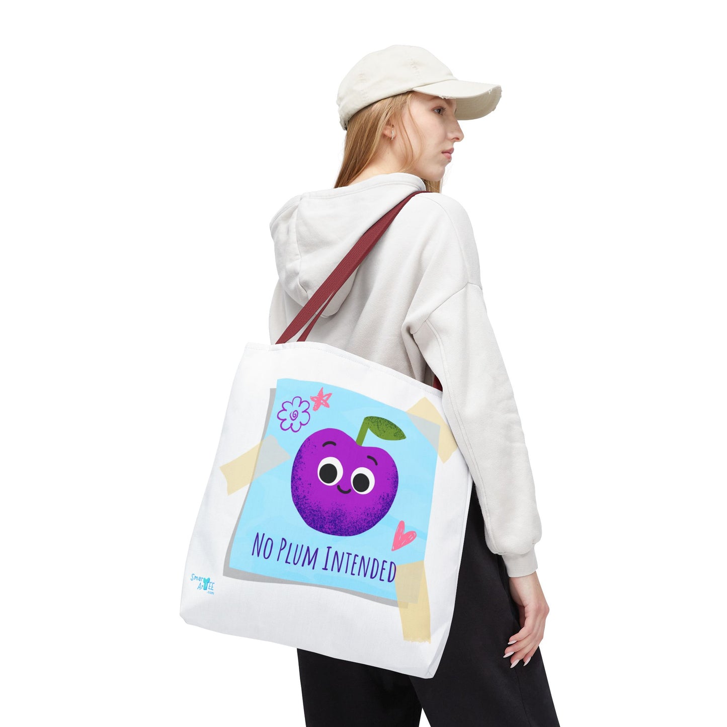 Cute 'No Plum Intended' Tote Bag | Perfect for Groceries, Beach Days, Shopping, Gifts, & Everyday Use