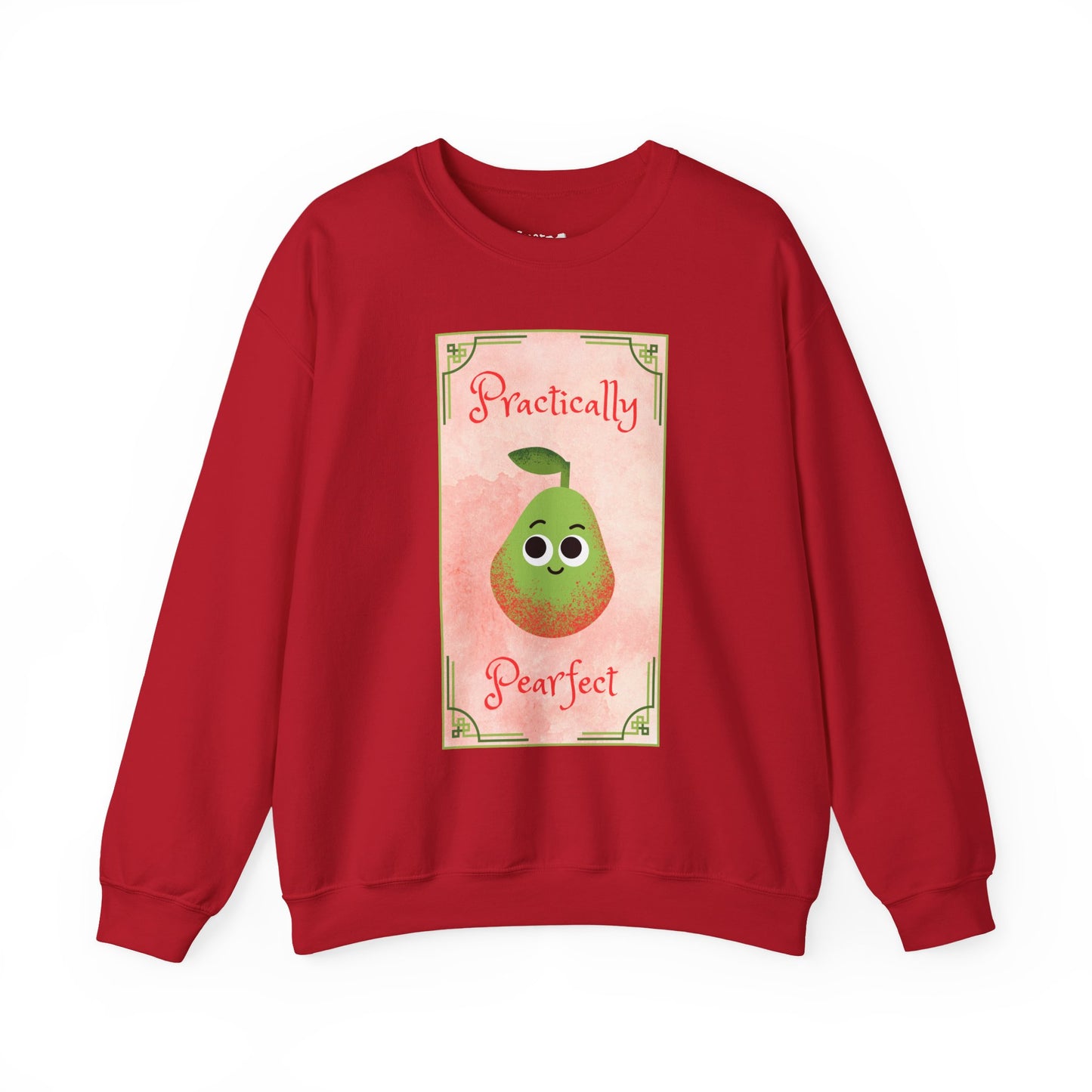 Practically Pearfect Crewneck Sweatshirt, Cute Sweatshirt, Unisex Clothing, Fruit Themed Apparel, Cozy Fashion, Casual Wear