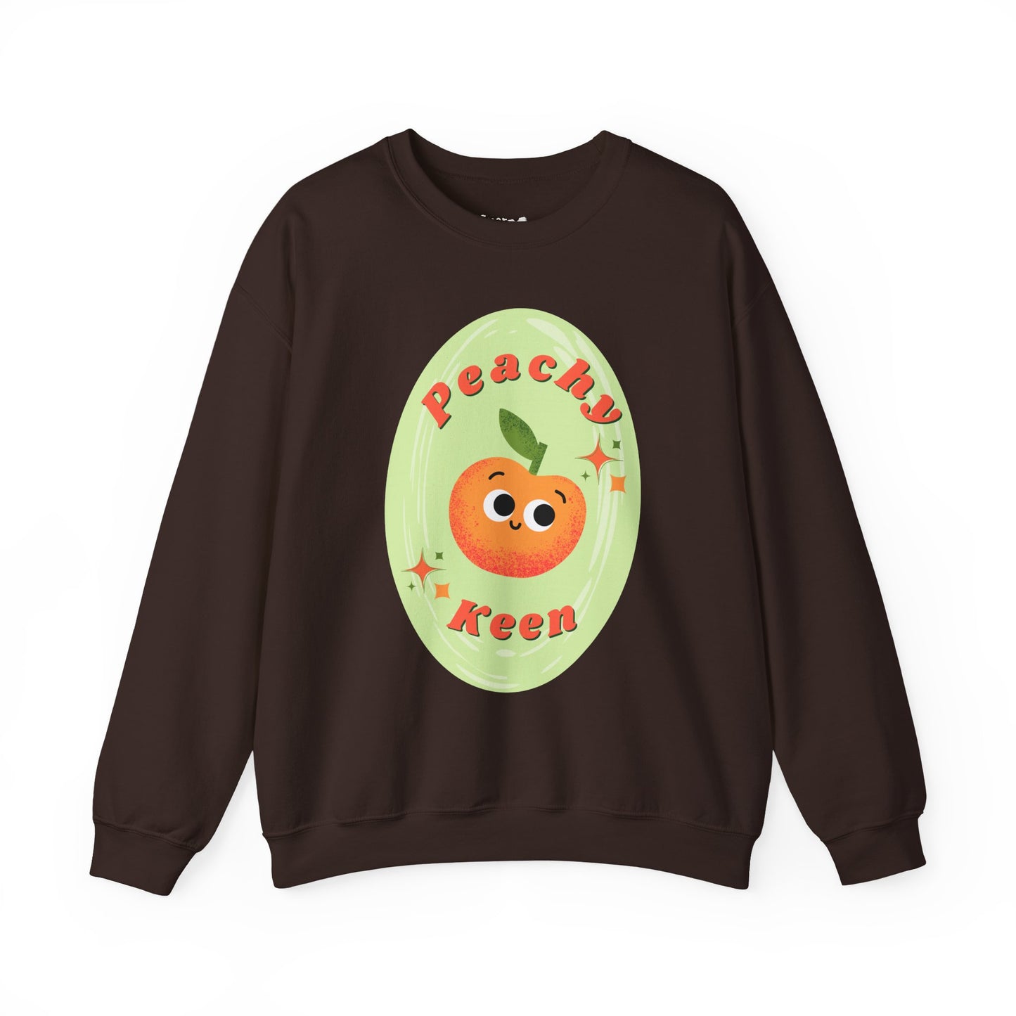 Peachy Keen Unisex Crewneck Sweatshirt, Cute Apparel, Casual Wear, Gift for Friends, Fall Style, Fun Fashion