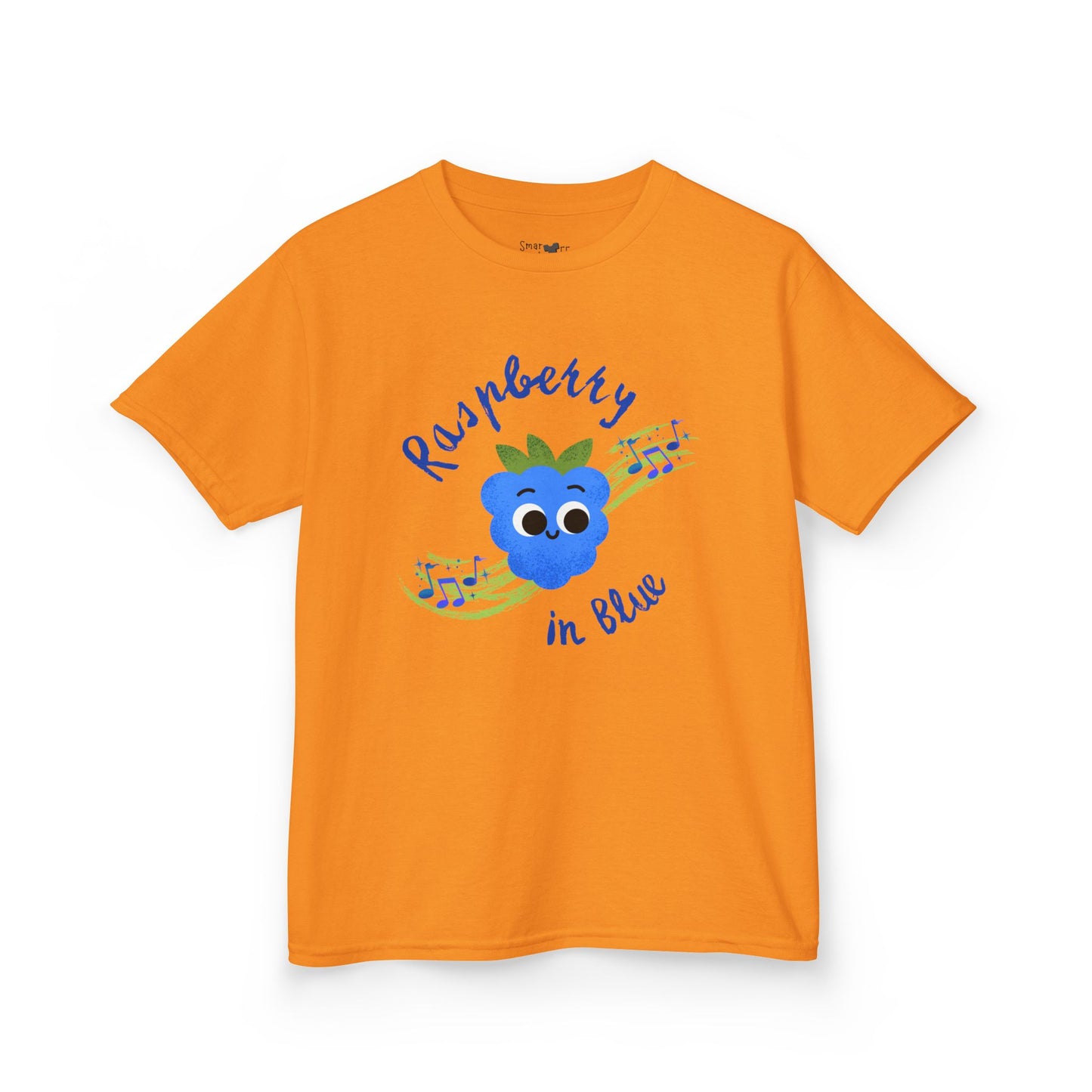 Kids 'Rhapsody in Blue' Raspberry Pun Tee, Cute Kids Shirt, Fun Gift for Children, Summer Outfit, Birthday Gift, Playdate Attire