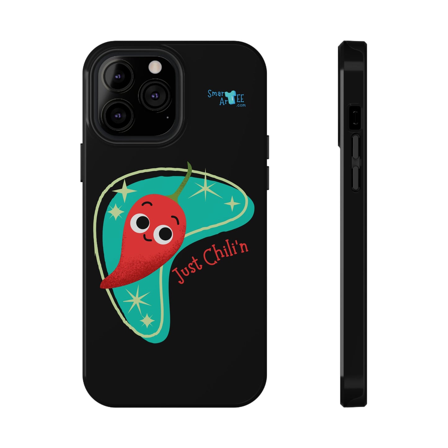 Chili Themed Phone Case, Just Chilin' Design, Fun Accessory, Unique Gift, Vibrant Protection, Perfect for Foodies, Holiday Cheer