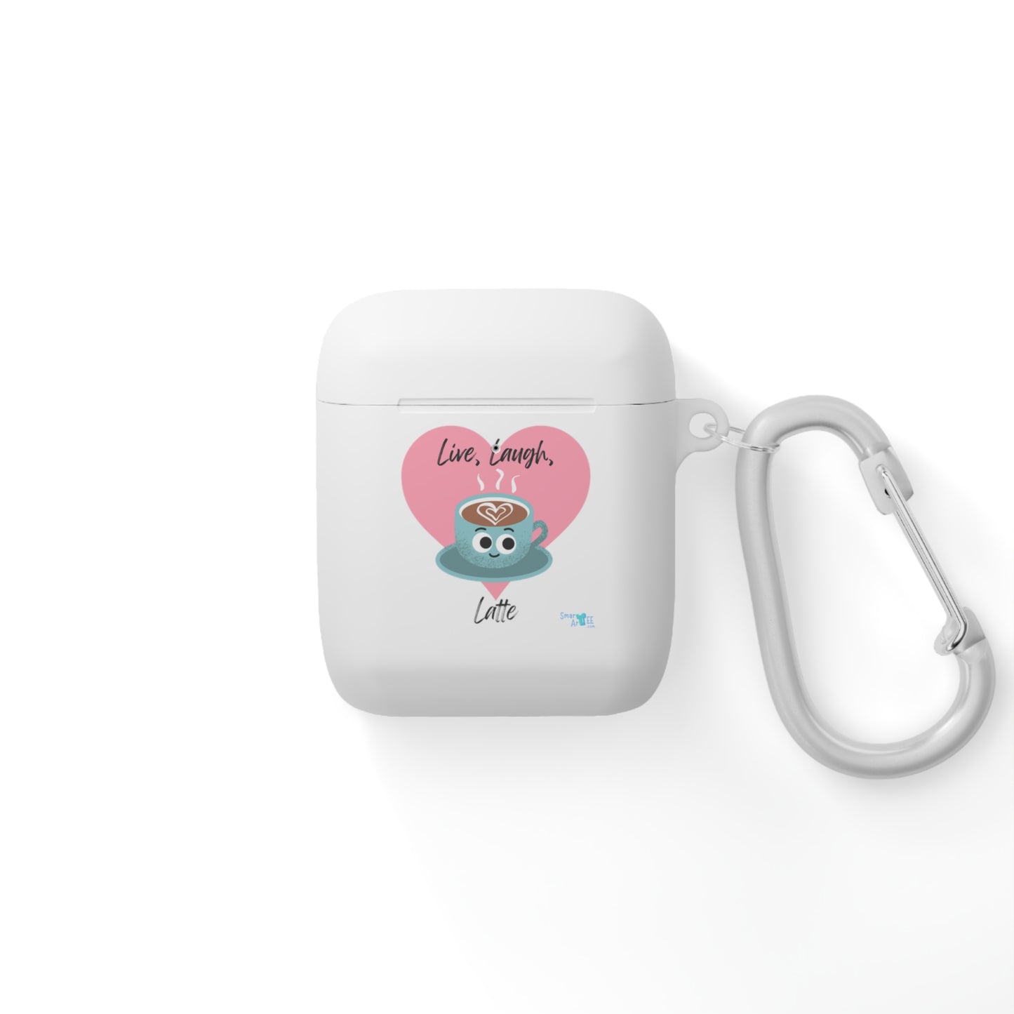Cute Coffee-Themed AirPods Case Cover | Live, Laugh, Latte Design | Gift for Coffee Lovers, Tech Accessories, Cute Gadget