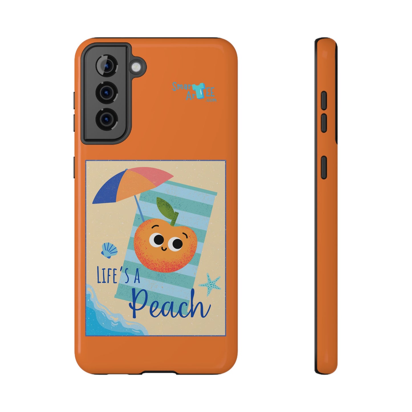 Cute Life's a Peach Phone Case, Impact-Resistant Cell Phone Cover, Summer Accessory, Gift for Fruit Lovers, Beach Vibes