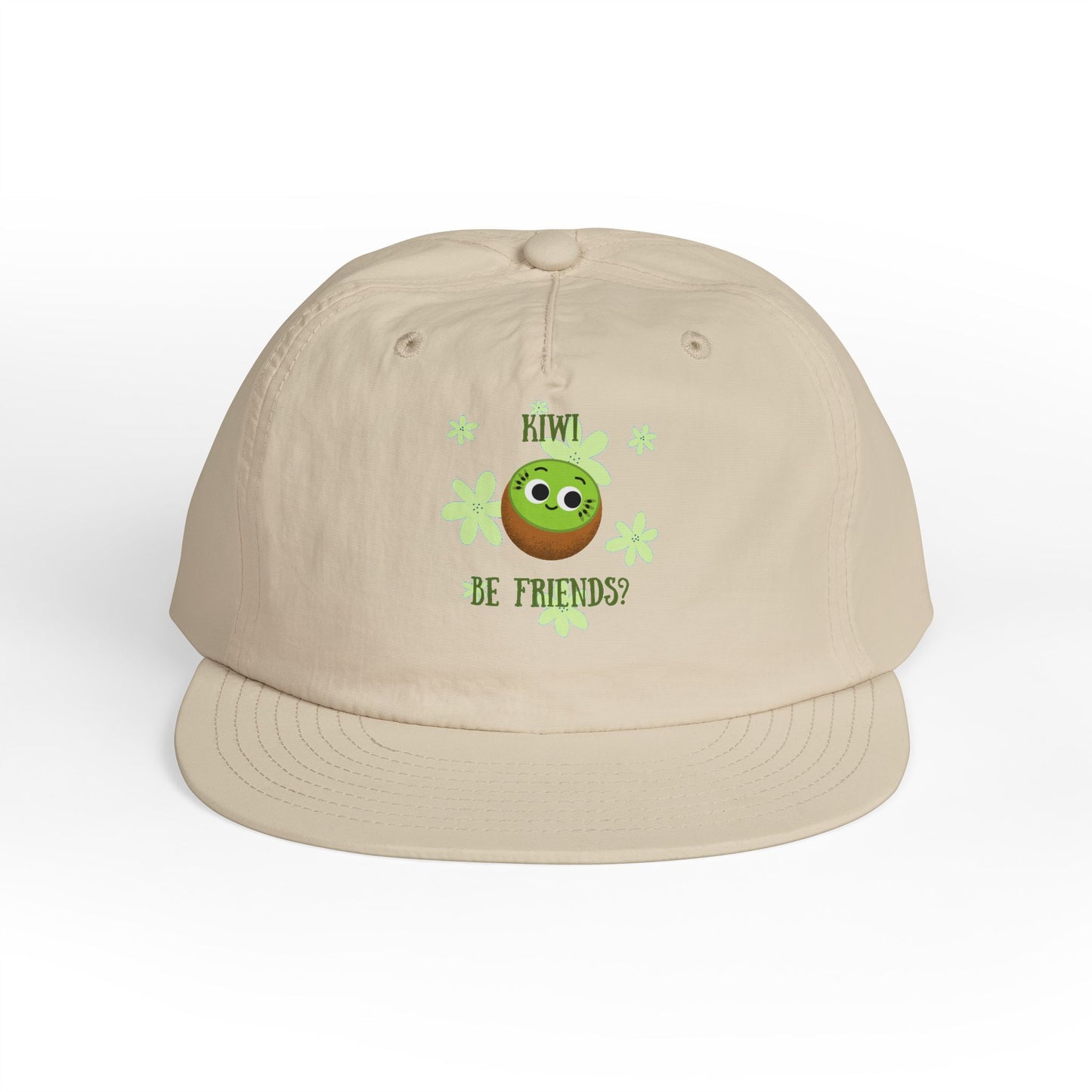 Surf Cap with Funny "Kiwi Be Friends" Design - Beach Hat, Gift for Surfers, Summer Accessory, Fun Outdoor Headwear, Vacation Style