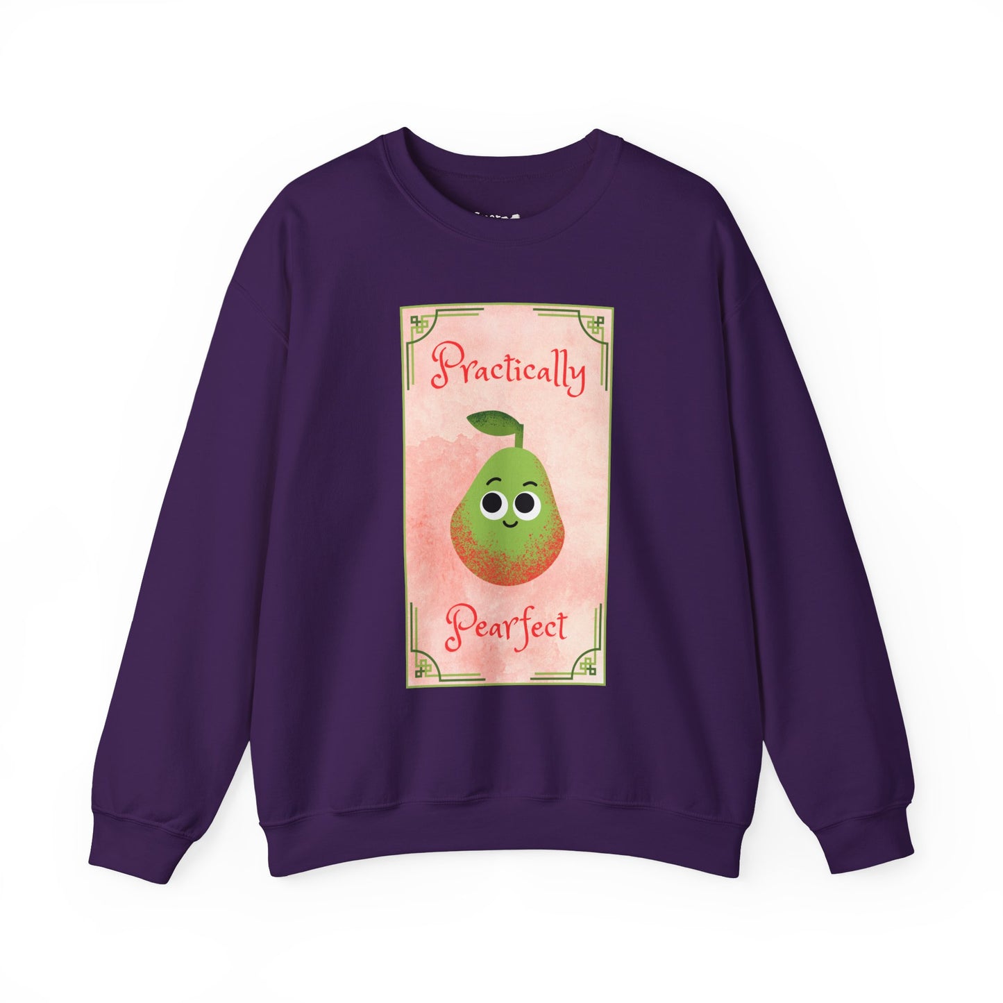 Practically Pearfect Crewneck Sweatshirt, Cute Sweatshirt, Unisex Clothing, Fruit Themed Apparel, Cozy Fashion, Casual Wear