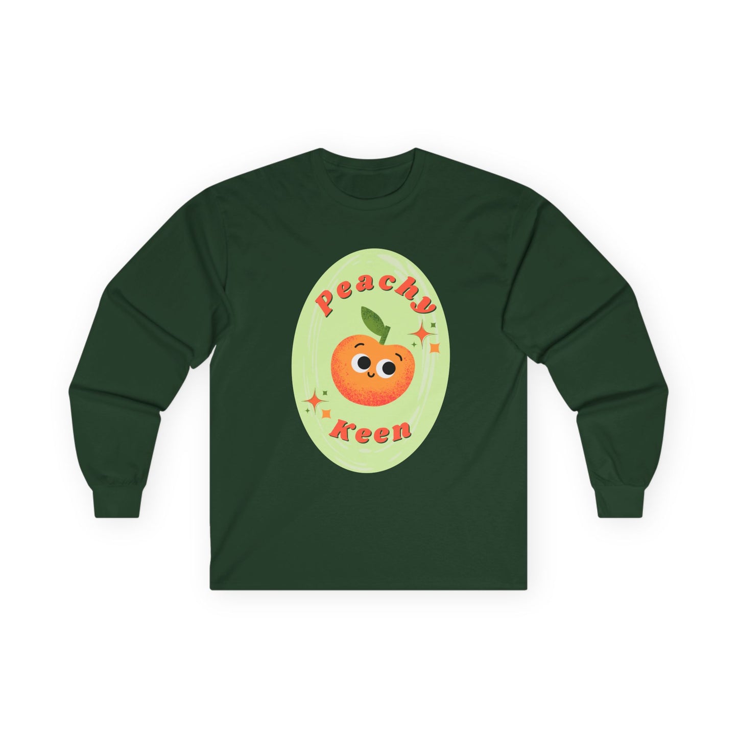 Peachy Keen Unisex Long Sleeve Tees, Cute Graphic Shirt, Fruit Lover Gift, Comfortable Everyday Wear, Perfect for Spring and Summer