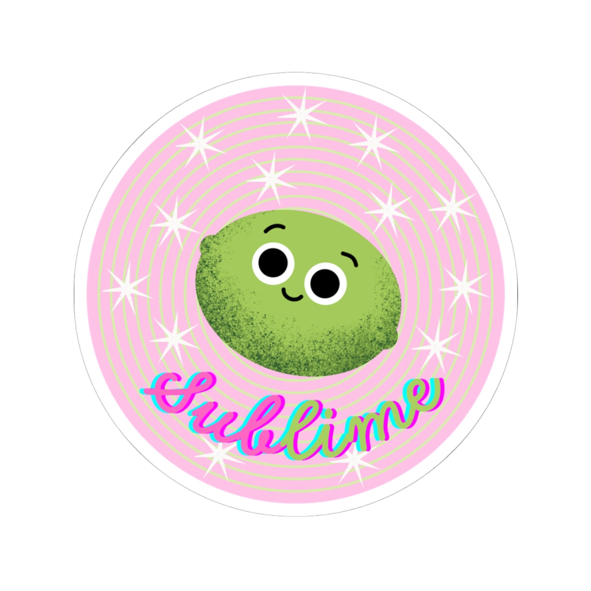 Sublime Lime Kiss-Cut Stickers | Cute Lime Decoration for Laptops, Water Bottles, Journals, Kids’ Crafts, Gift Ideas