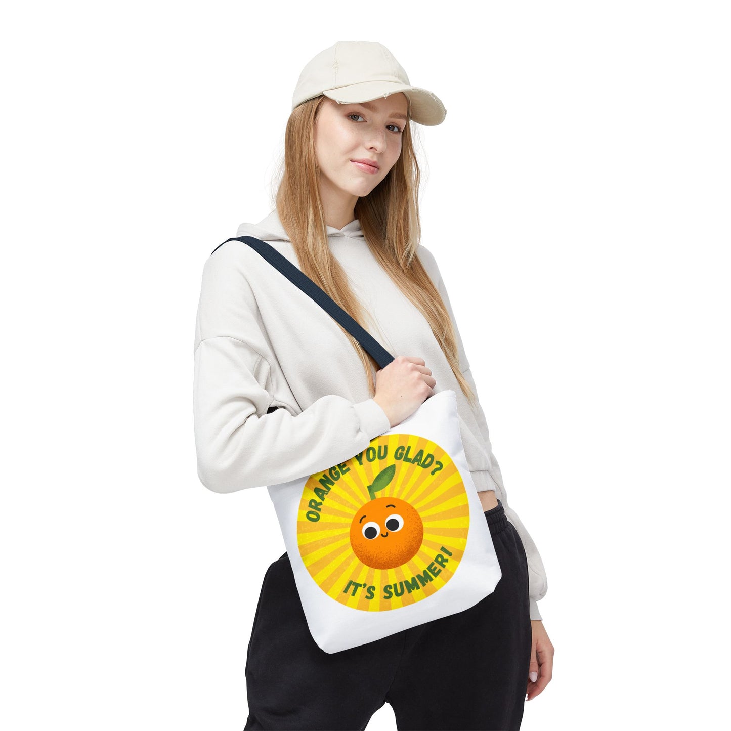 Summer Vibe Tote Bag with Cute Orange Design, Beach Bag, Gift for Friends, Eco-Friendly Shopping, Fun Accessory for Summer