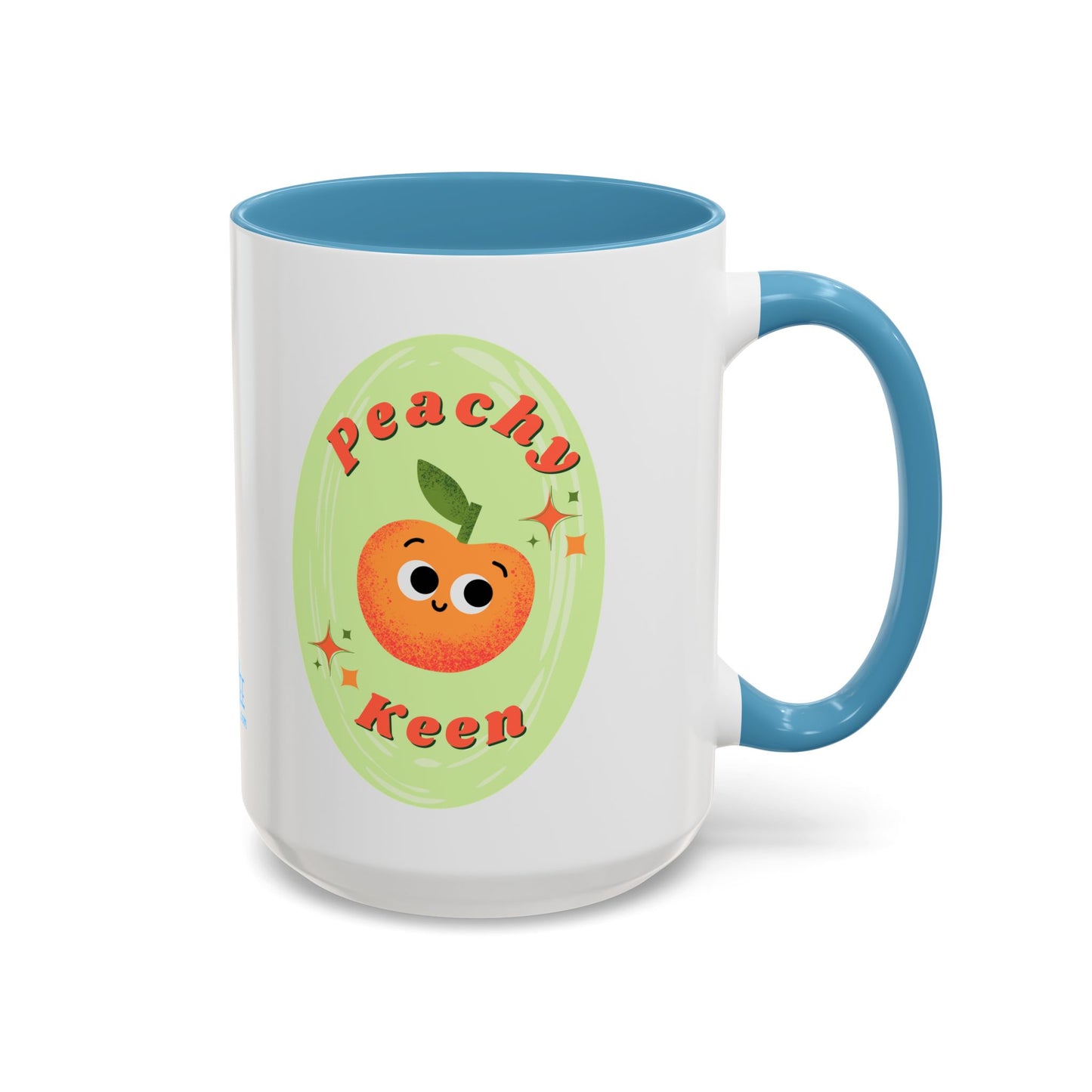 Peachy Keen Accent Coffee Mug - Fun Drinkware for Coffee Lovers, Gifts for Friends, Cute Kitchen Decor, Fruit-themed Mug, Unique Ceramics