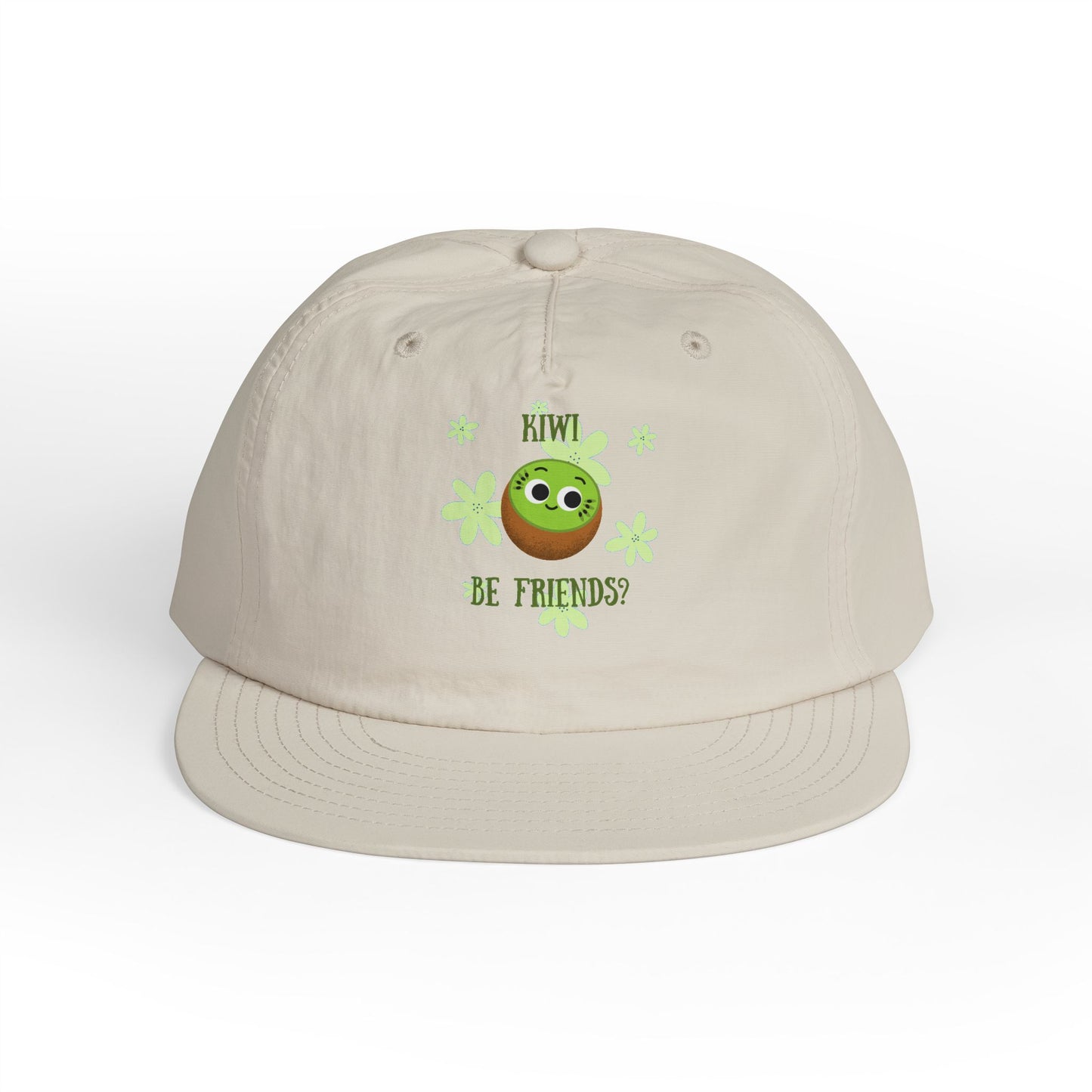 Surf Cap with Funny "Kiwi Be Friends" Design - Beach Hat, Gift for Surfers, Summer Accessory, Fun Outdoor Headwear, Vacation Style