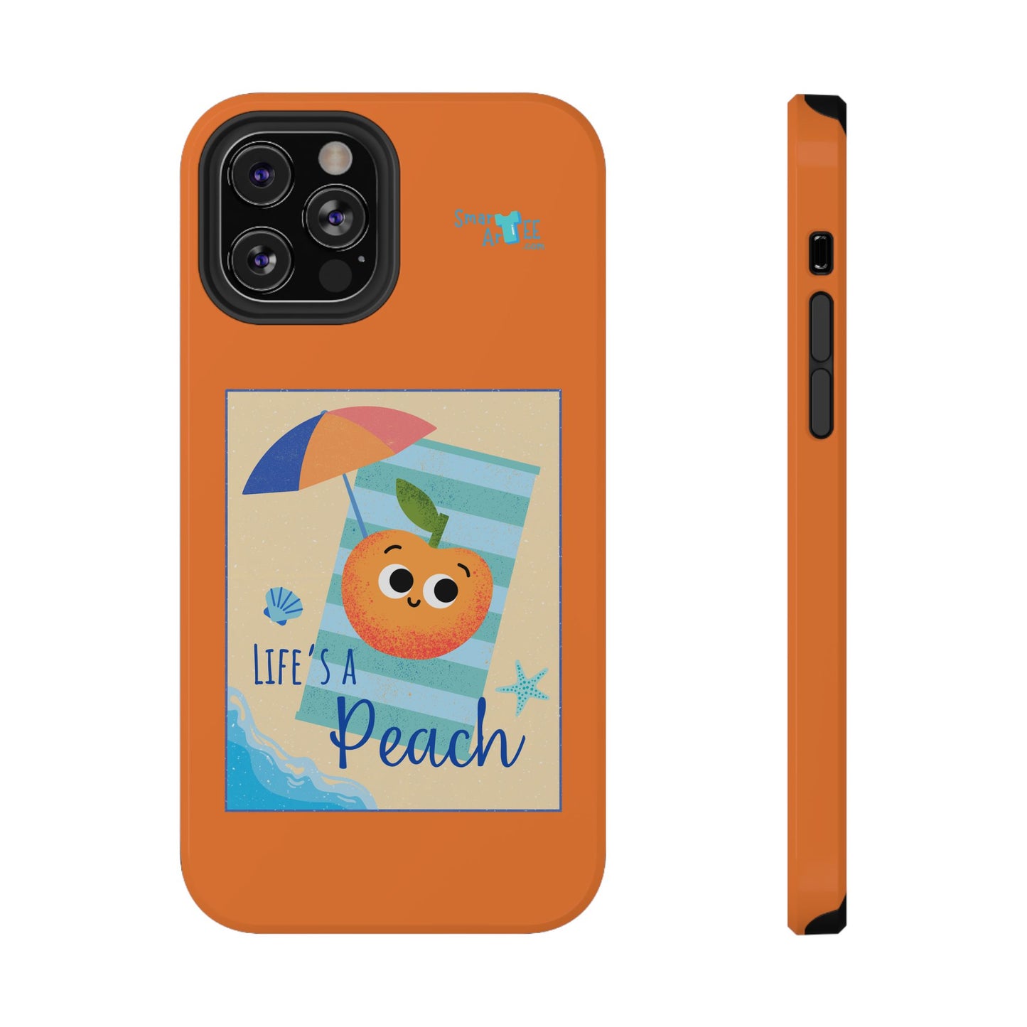 Cute Life's a Peach Phone Case, Impact-Resistant Cell Phone Cover, Summer Accessory, Gift for Fruit Lovers, Beach Vibes