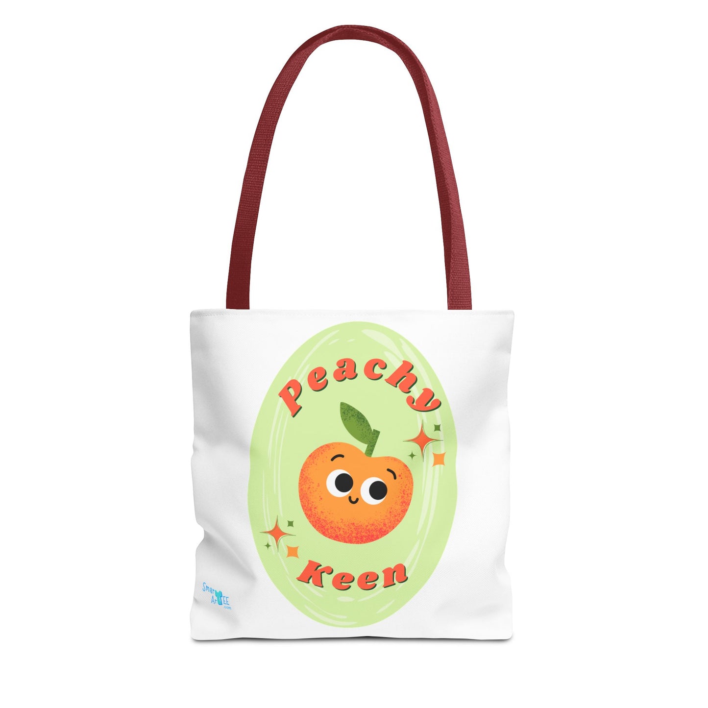 Peachy Keen Tote Bag, Cute Fruit Tote, Eco-Friendly Shopping Bag, Reusable Grocery Tote, Gift for Fruit Lovers