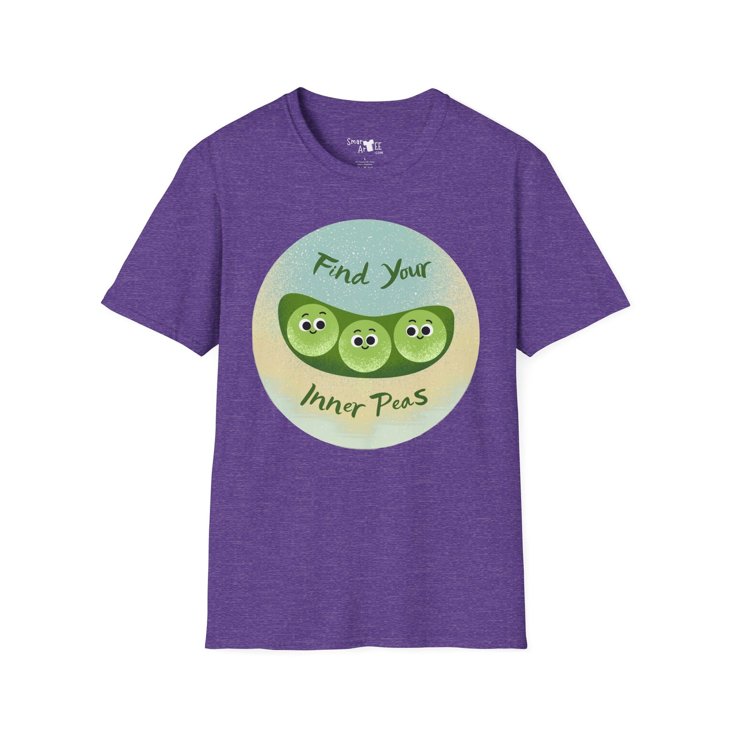 Find Your Inner Peas Unisex Softstyle T-Shirt, Fun Tee, Gift for Veggie Lovers, Cute Casual Wear, Plant-Based Humor Shirt