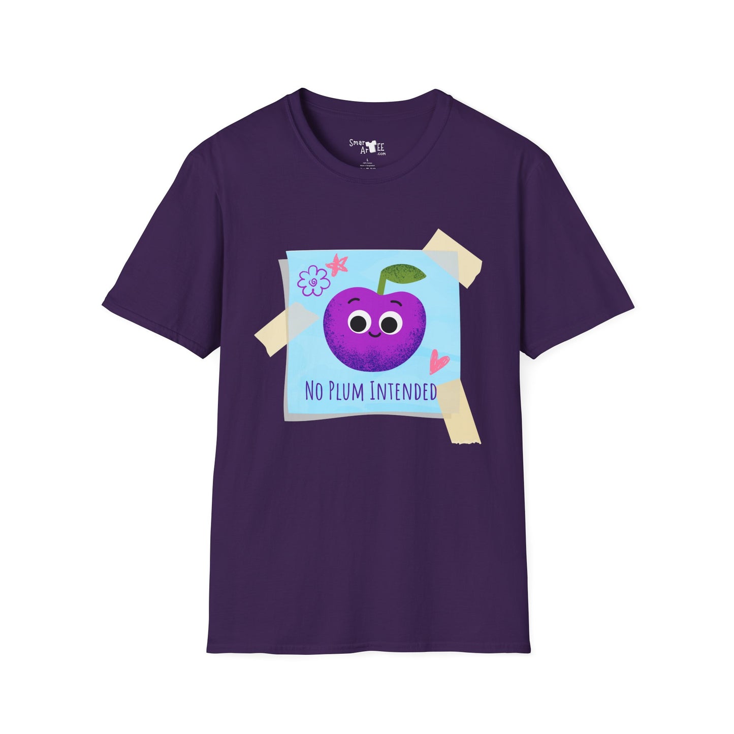 Cute No Plum Intended Unisex Softstyle T-Shirt, Great For Fruit Lovers, Funny Fruit Pun