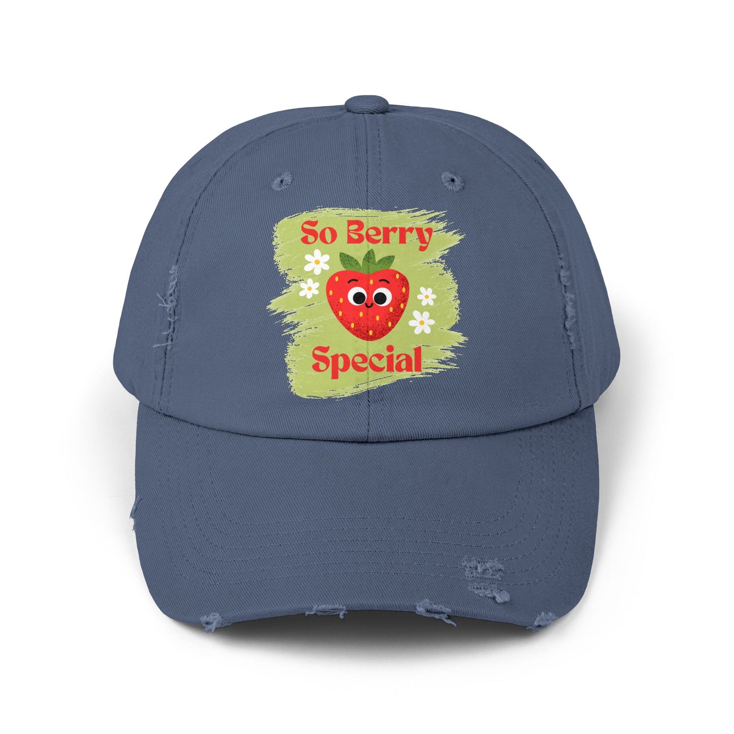 So Berry Special Distressed Cap, Fun Summer Hats, Casual Fashion Accessory, Gift for Friends, Cute Strawberry Cap