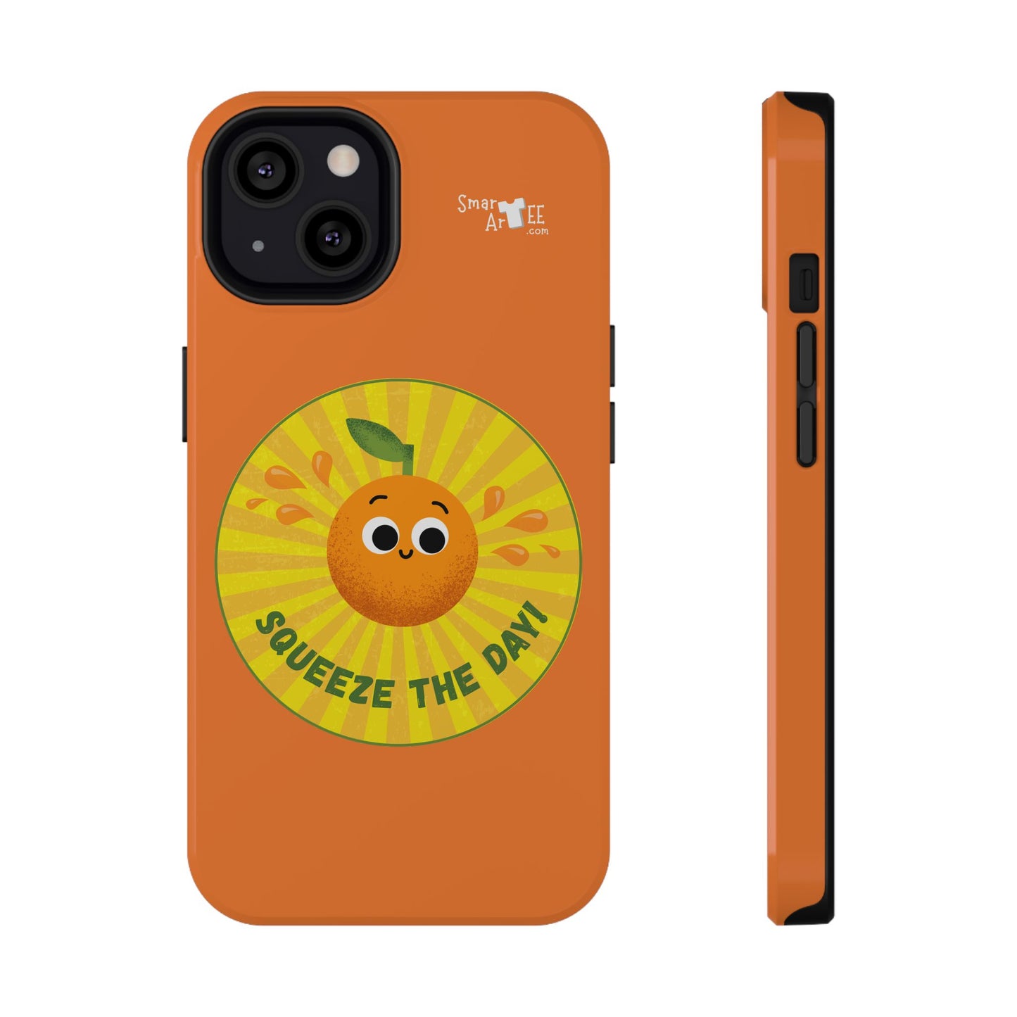 Orange Squeeze Impact-Resistant Case | Fun Phone Cover for Daily Motivation, Gift for Friends, Cute Phone Accessory, Squeeze the Day!