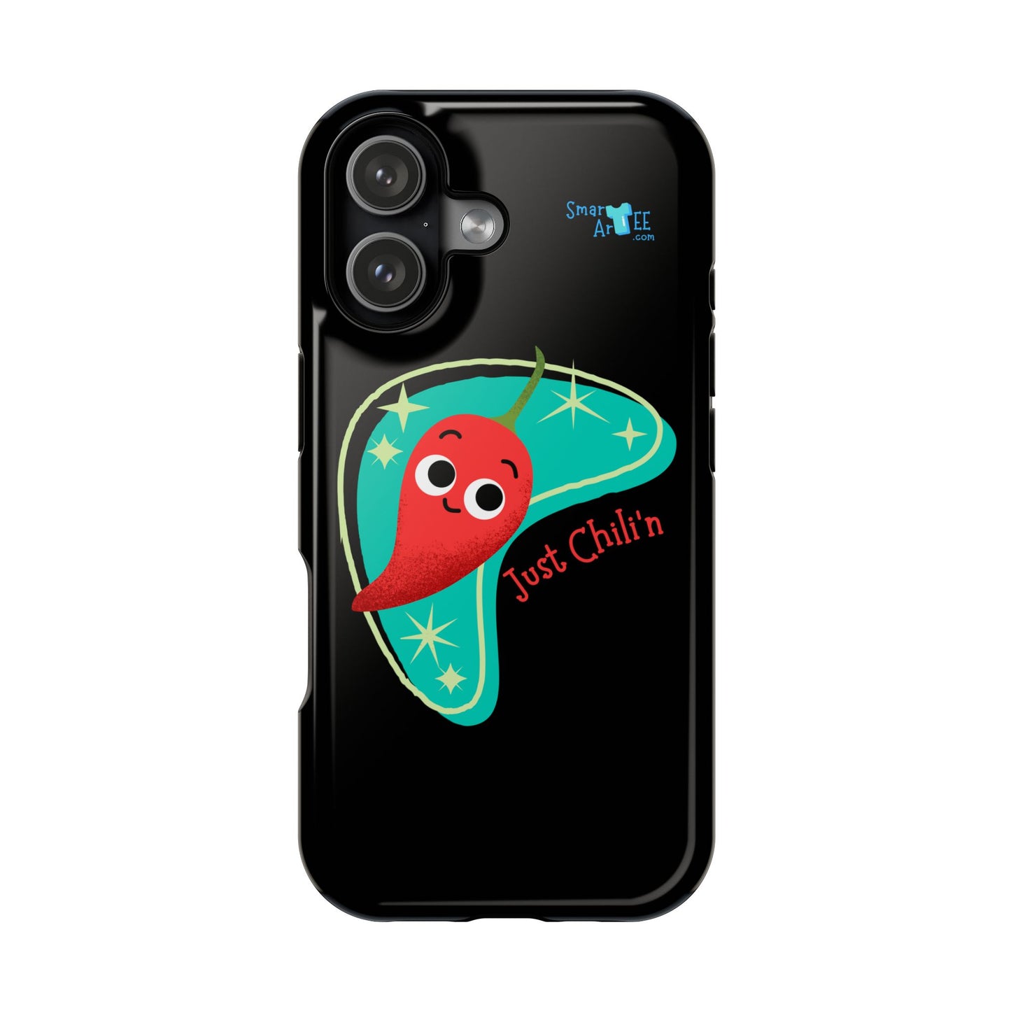 Chili Themed Phone Case, Just Chilin' Design, Fun Accessory, Unique Gift, Vibrant Protection, Perfect for Foodies, Holiday Cheer