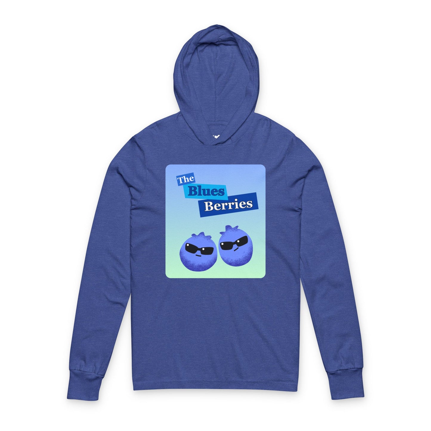 Cool Blues Berries Unisex Hooded Long Sleeve Shirt, Fun Summer Top, Gift for Berry Lovers, Cute Graphic Pun Shirt, Leisure Wear