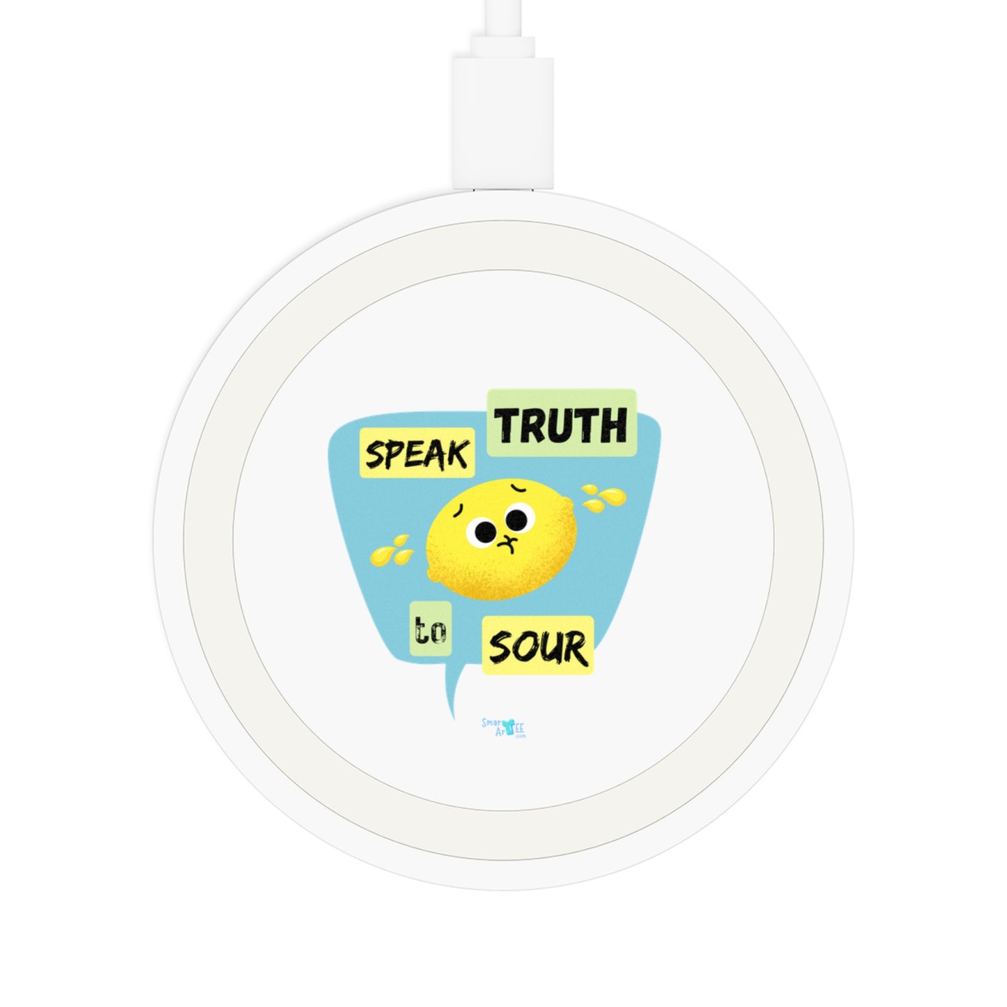 Cute Lemon Quote Wireless Charging Pad, Funny Desk Accessories, Unique Gift for Friends, Home Office Decor, Bundle With Air Pod Case