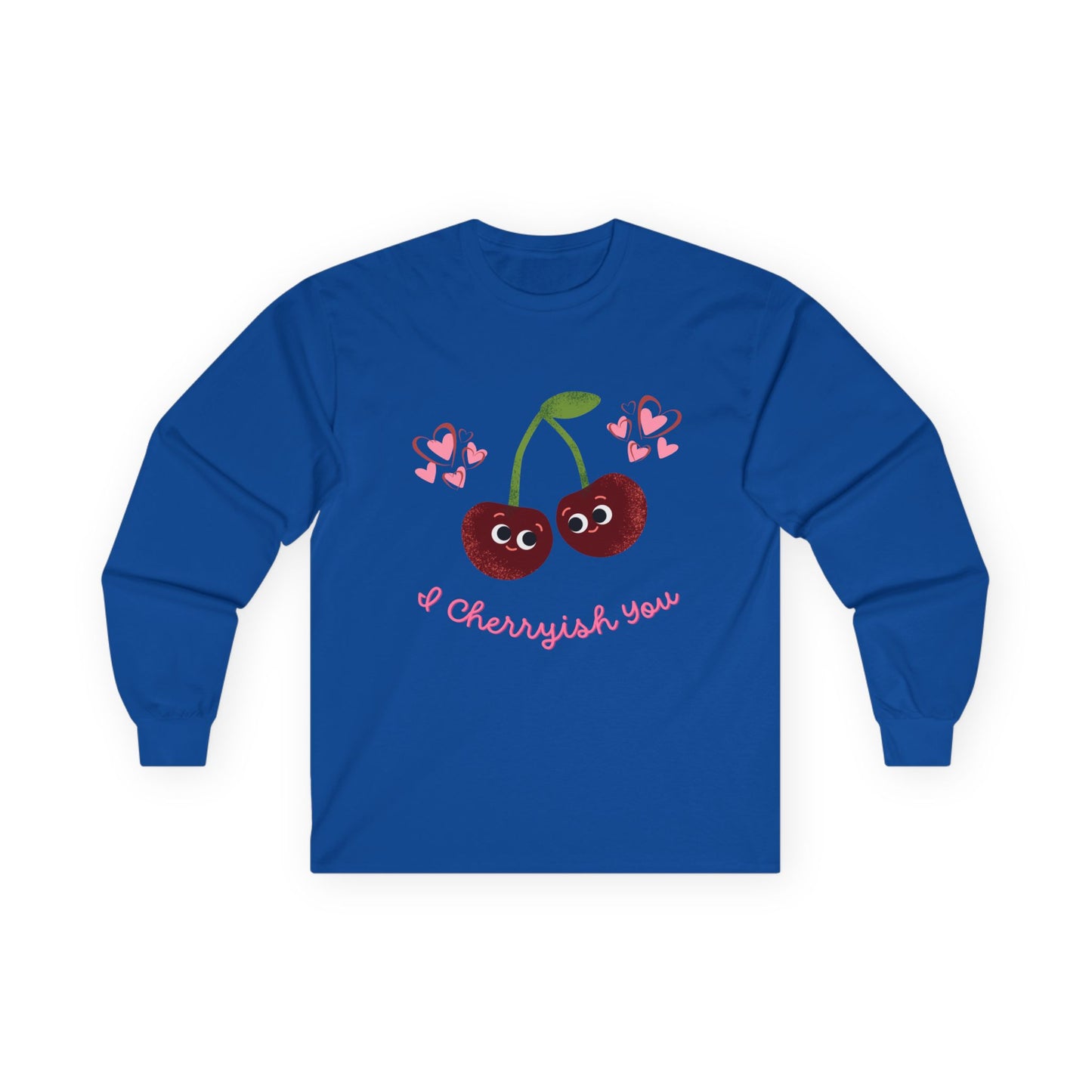 Cherry Love Long Sleeve Tees, Cute Valentine's Gift, Unisex Fun Shirt, Couple Matching Outfit, Seasonal Fashion Apparel
