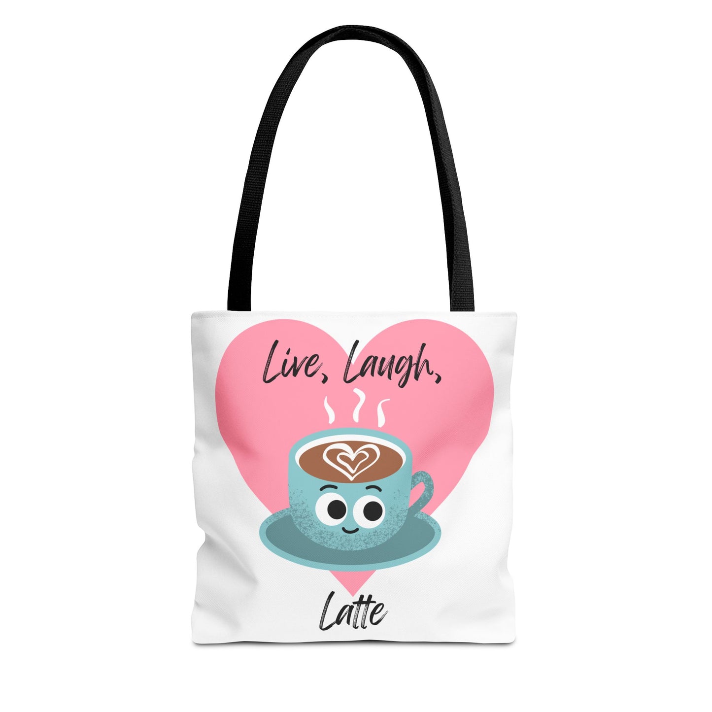 Cute Coffee Tote Bag - Live, Laugh, Latte - Perfect Gift for Coffee Lovers, Casual Carryall, Eco-Friendly, Everyday Use