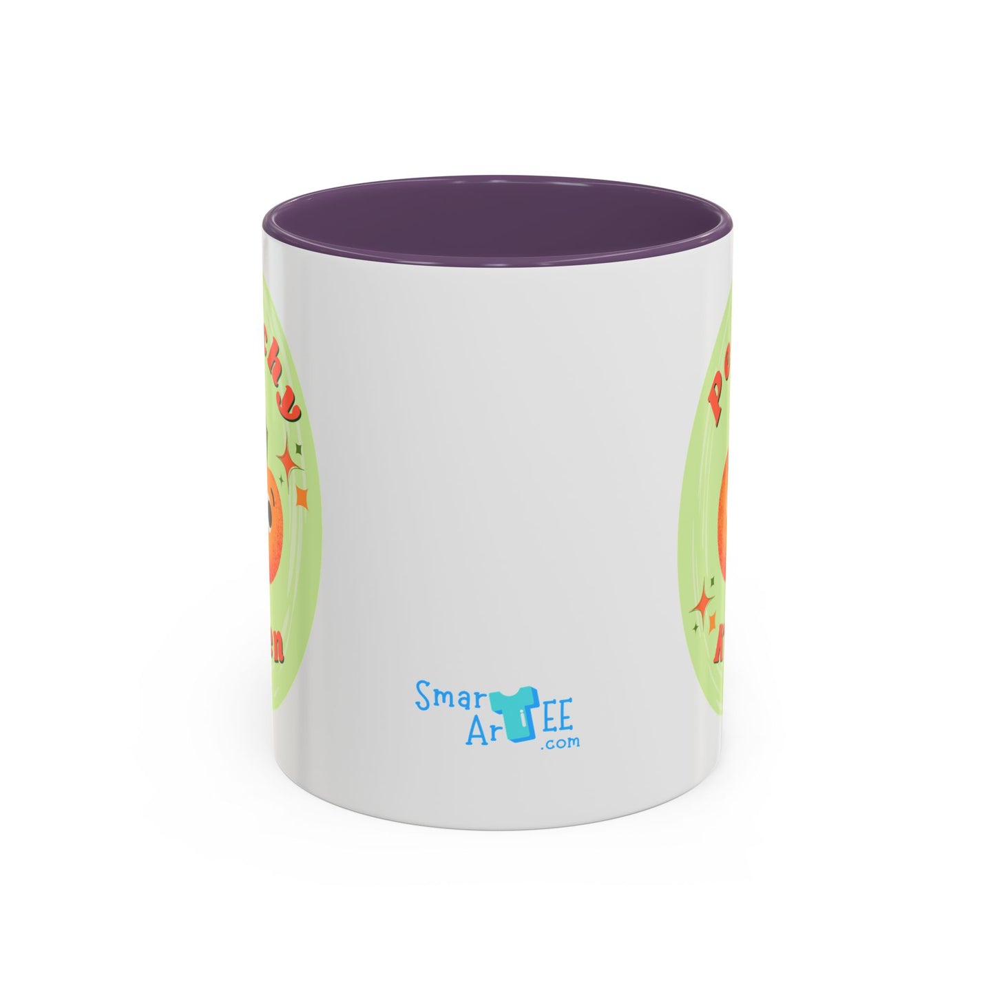 Peachy Keen Accent Coffee Mug - Fun Drinkware for Coffee Lovers, Gifts for Friends, Cute Kitchen Decor, Fruit-themed Mug, Unique Ceramics