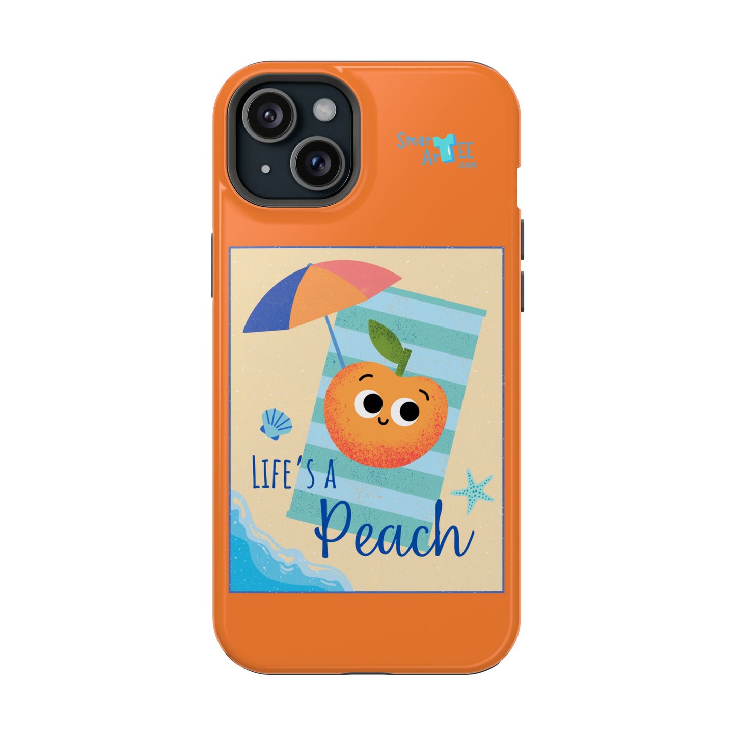 Cute Life's a Peach Phone Case, Impact-Resistant Cell Phone Cover, Summer Accessory, Gift for Fruit Lovers, Beach Vibes