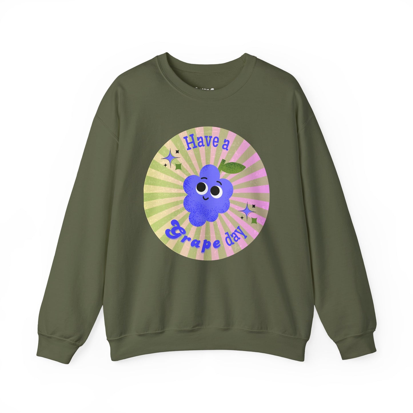 Funny Grape Pun Sweatshirt, Whimsical Art Clothing, Unisex Sweater, Great Gift Idea, Relaxed Comfy Style