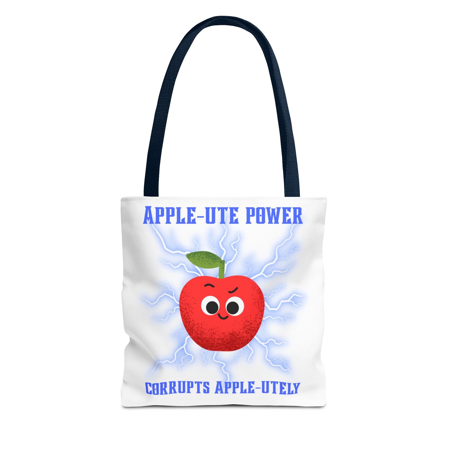 Apple-Powered Funny Tote Bag, Cute Grocery Bag, Gift for Teachers, Eco-Friendly Shopping Bag, Reusable Fun Bag