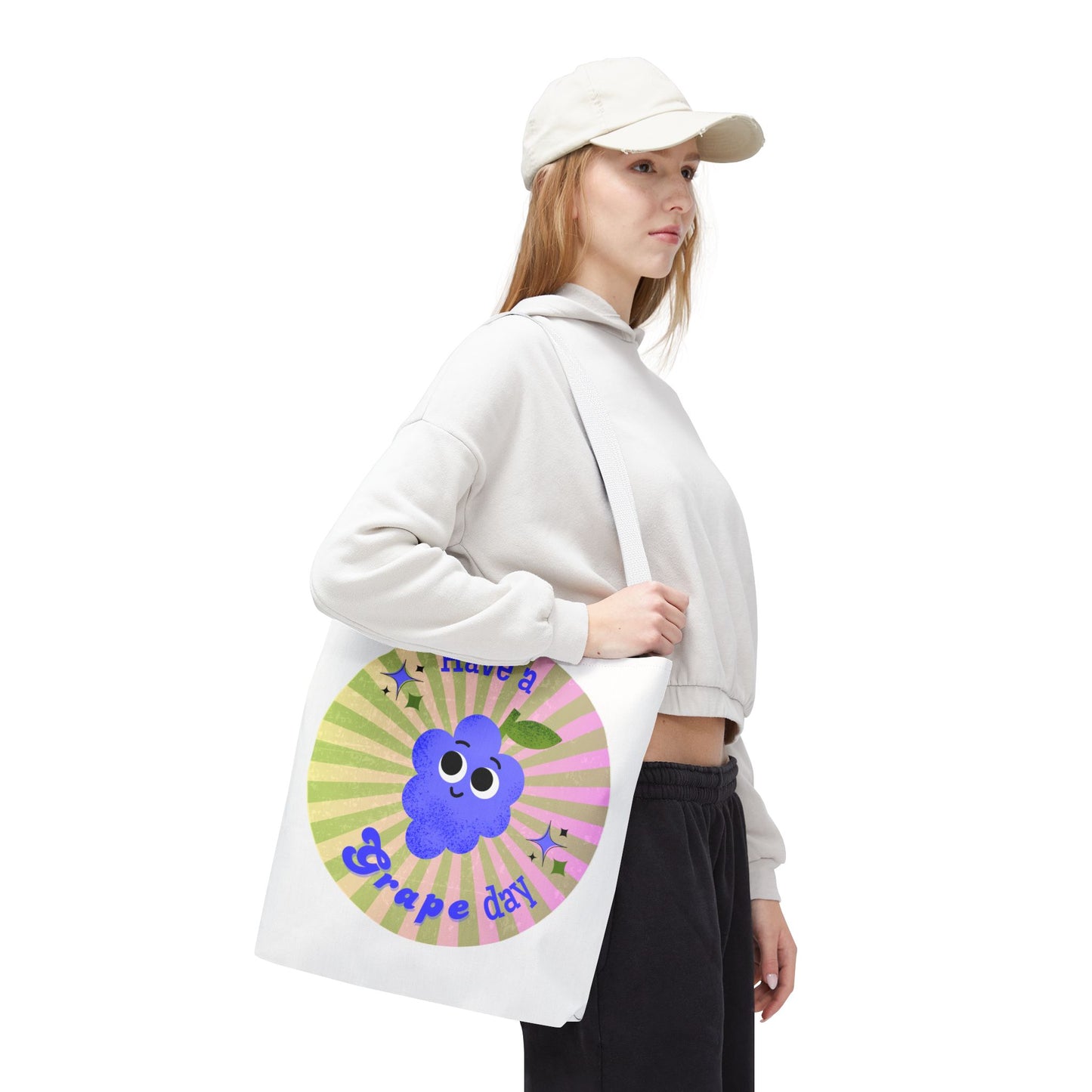 Cute Grape Day Tote Bag - Fun Reusable Shopping Bag, Gift for Fruit Lovers, Eco-Friendly Tote, Summer Bag, Kids' Toy Bag