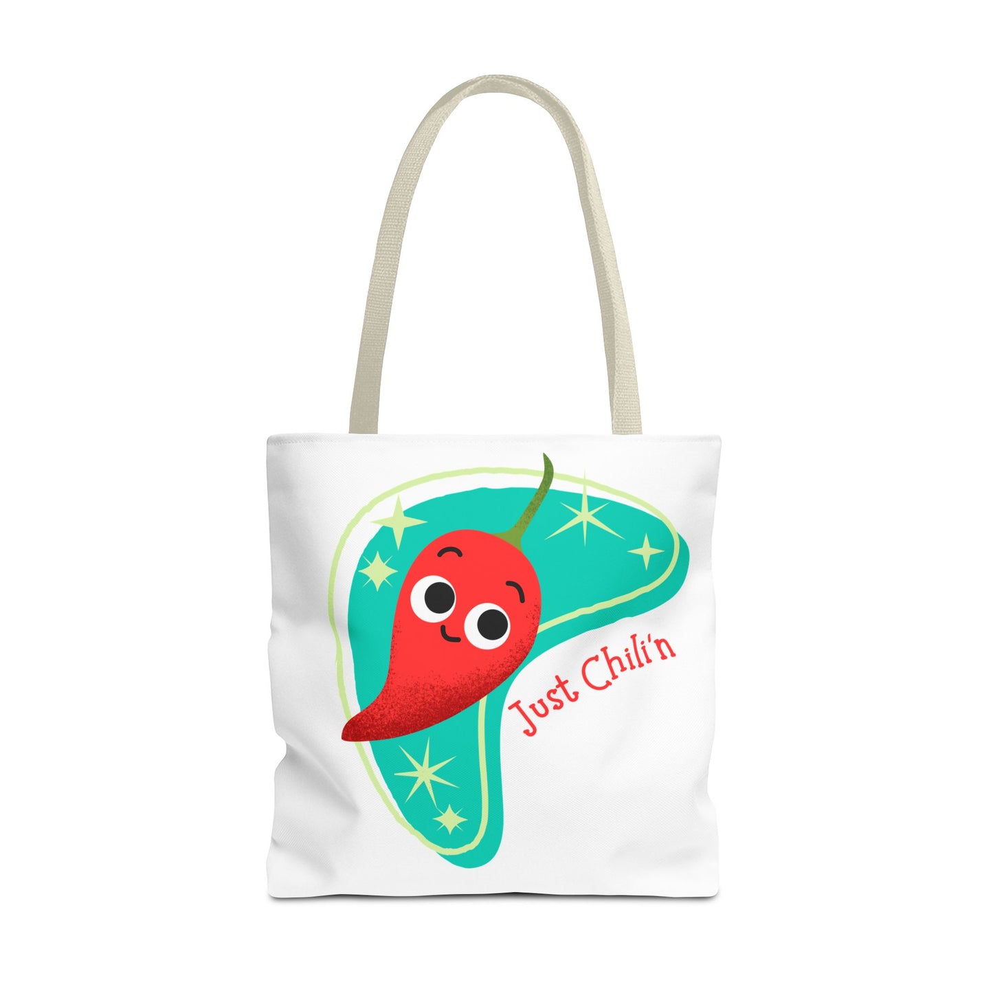 Cute Chili Pepper Tote Bag - Just Chillin', Reusable Grocery Bag, Beach Tote, Gift for Veggie Lovers, Summer Vibes