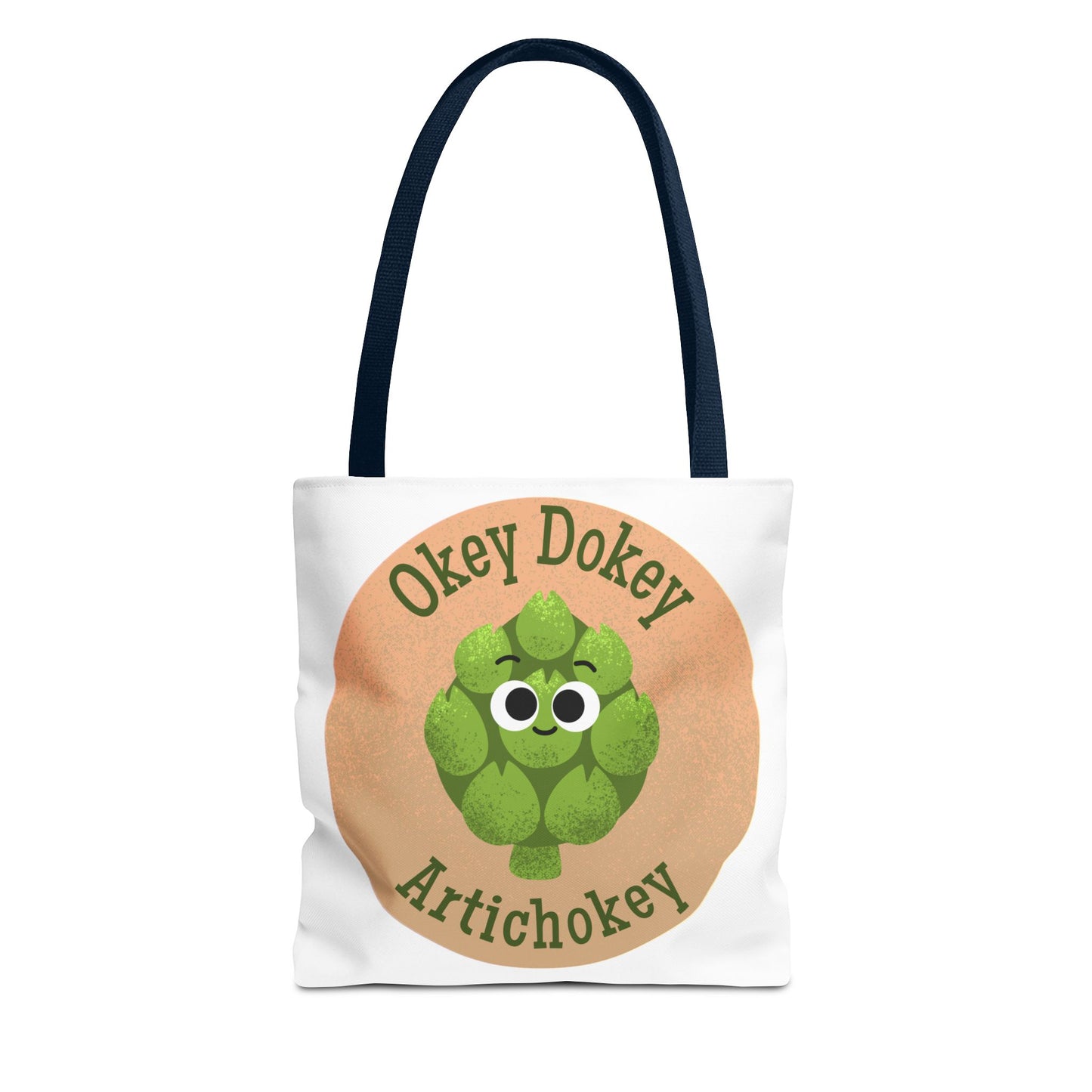 Playful Artichoke Tote Bag - Okey Dokey, Reusable Shopping Tote, Eco-Friendly Gift, Fruits & Veggies Lover, Cute Grocery Bag