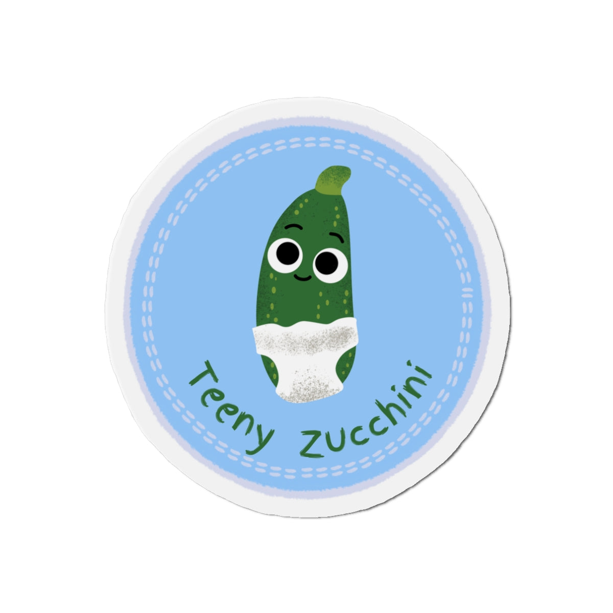 Teeny Zucchini Die-Cut Magnets, Cute Kitchen Decor, Fun Gifts for Veggie Lovers, Refrigerator Magnet, Whimsical Home Accents