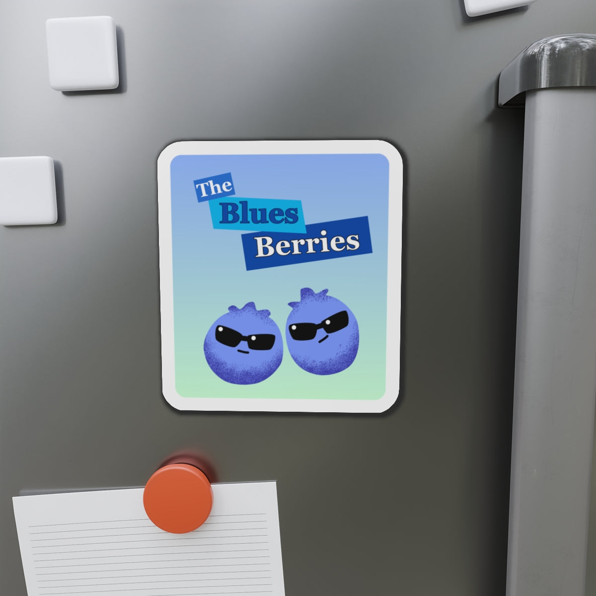 Cool Blues Berries Die-Cut Magnets, Fun Kitchen Decor, Refrigerator Art, Gifts for Friends, Berry Lovers, Quirky Home Accessories