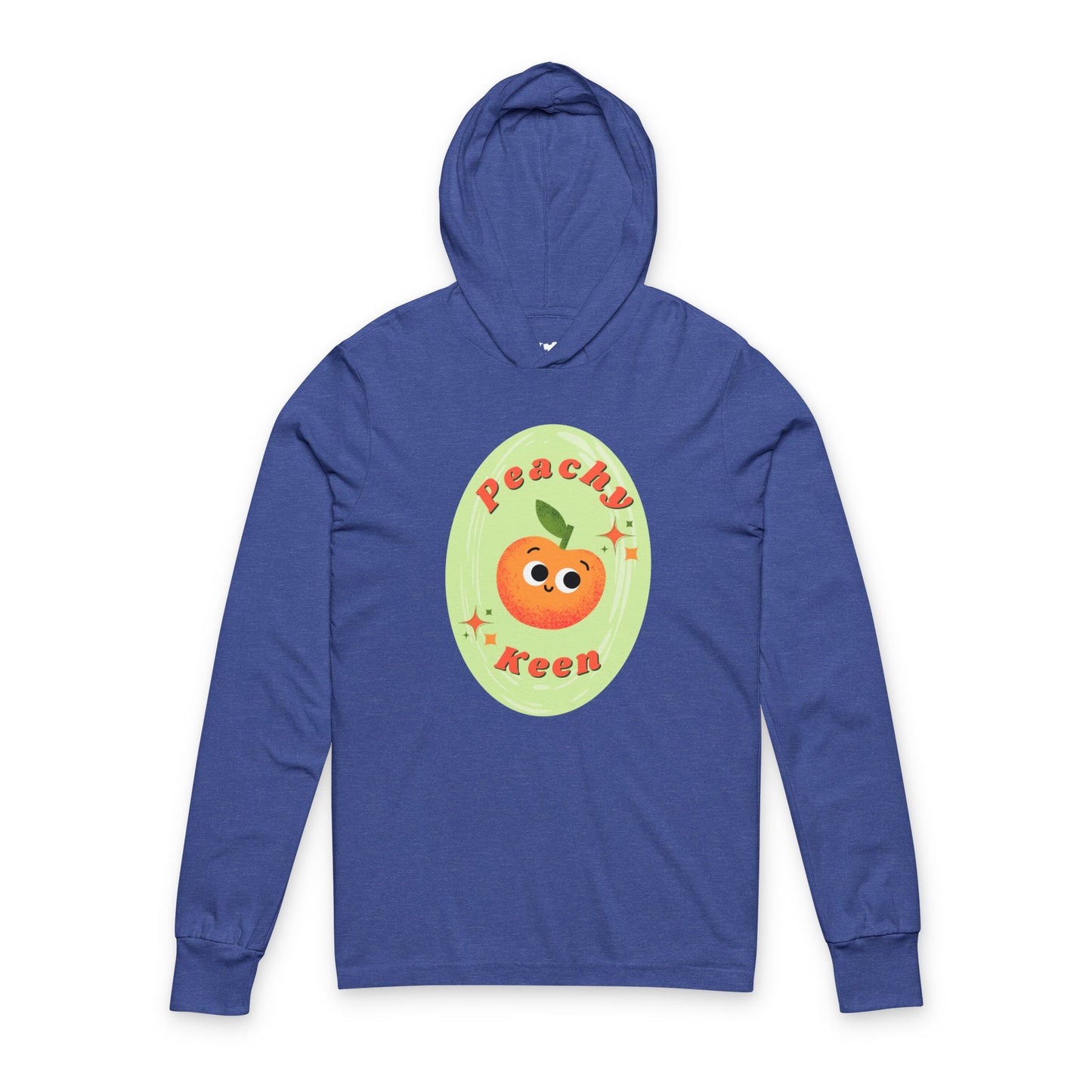 Peachy Keen Unisex Hooded Long Sleeve Shirt, Cute Fall Apparel, Cozy Gift, Funny Pun Sweater, Fruit Lovers Pullover