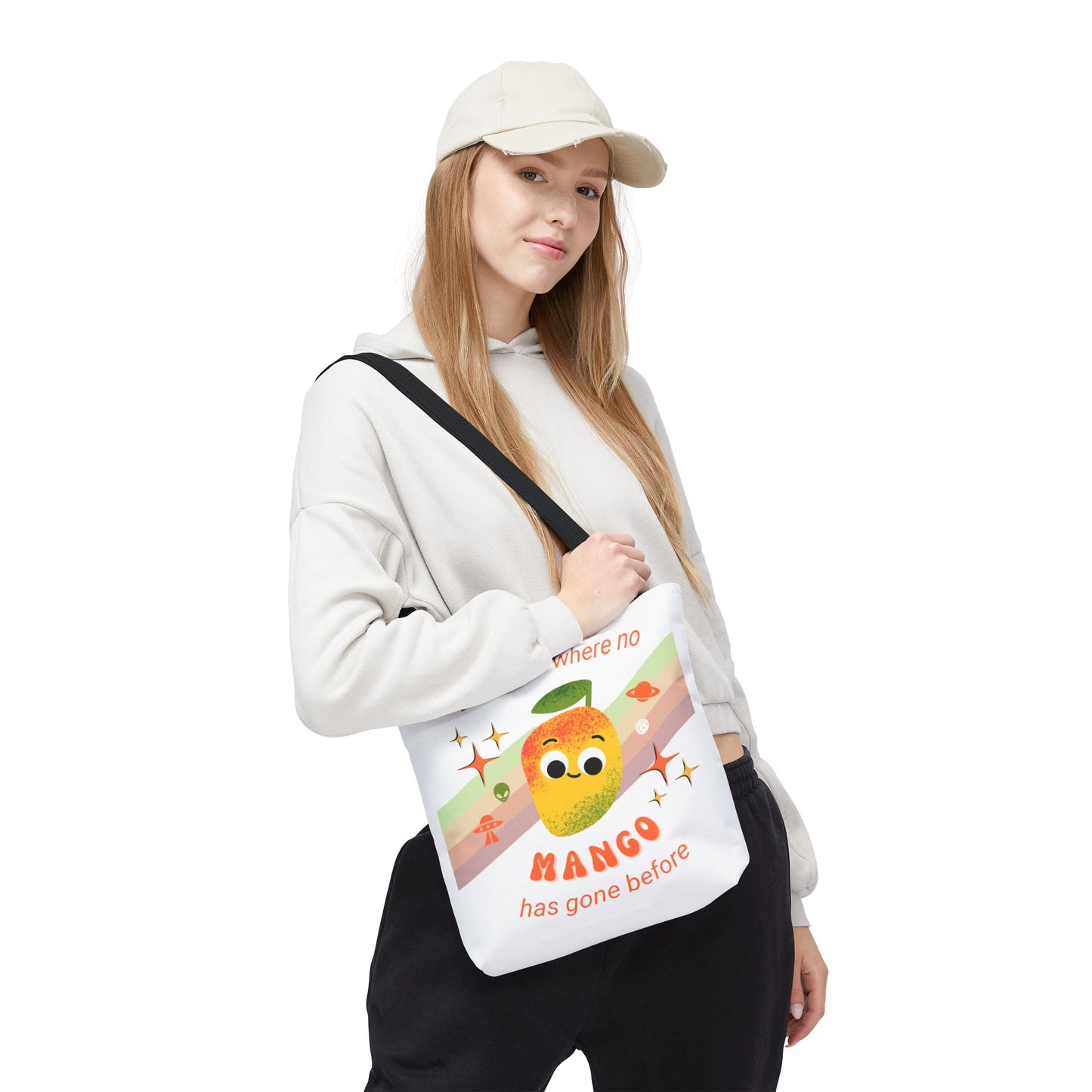 Playful Mango Tote Bag - Fun Fruit Carryall, Eco-Friendly Shopping Bag, Cute Beach Tote, Travel Bag, Gift for Fruit Lovers