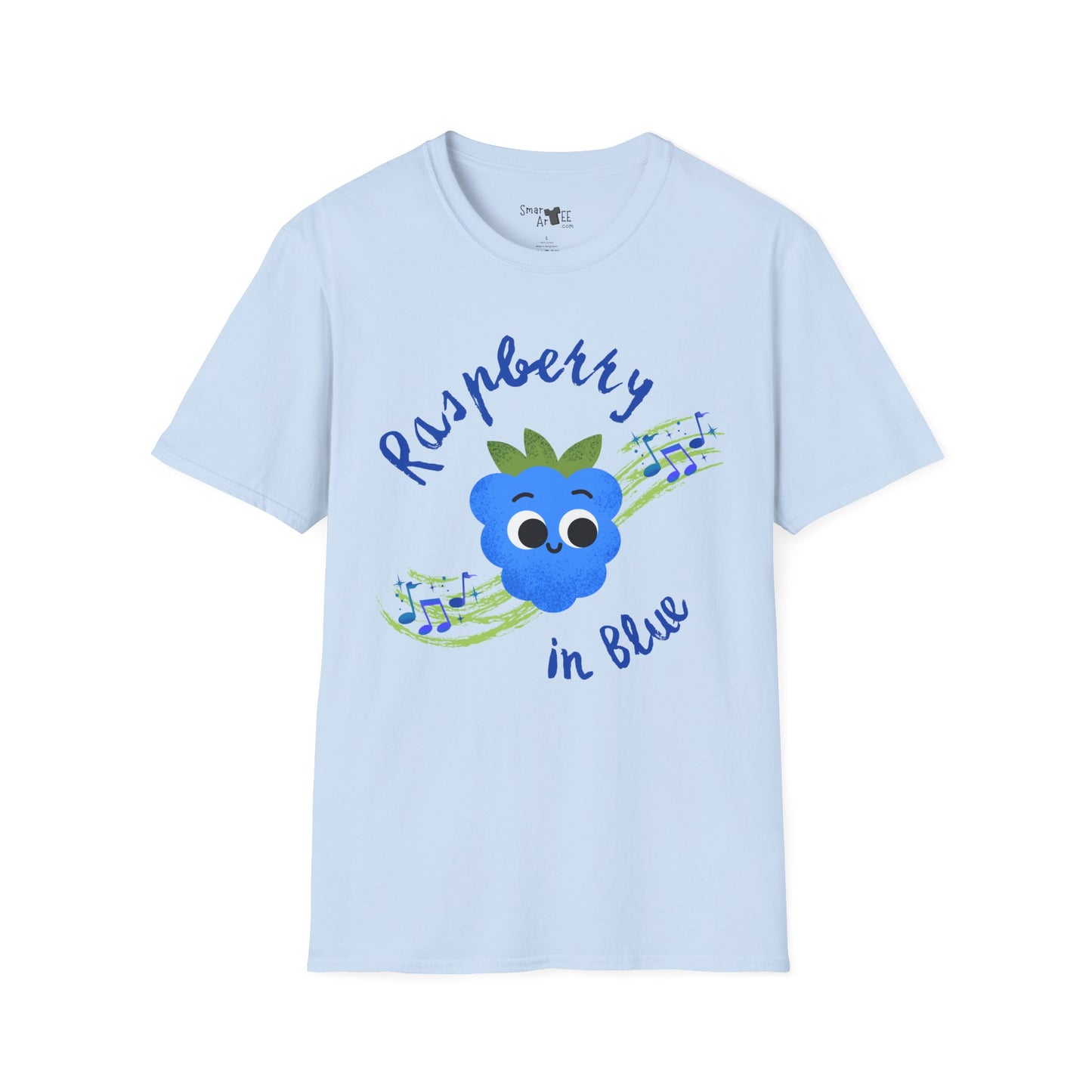 Blue Raspberry Music T-Shirt, Fun Graphic Pun Shirt , Gift for Music Lovers, Cute Casual Wear, Unisex Fashion Top