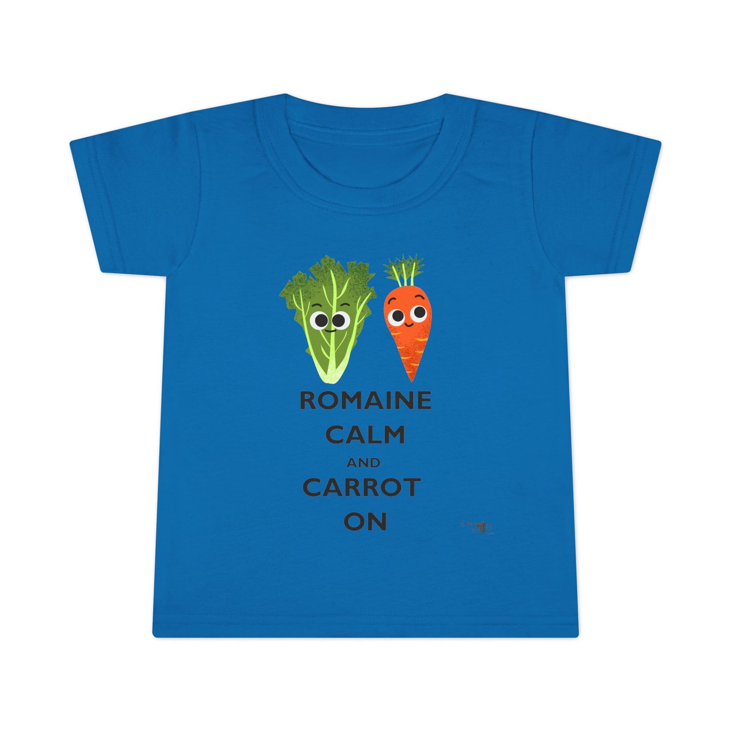 Cute Toddler Shirt with 'Romaine Calm and Carrot On' Design, Vegetable Humor Tee for Kids, Gift for Baby Showers & Birthdays