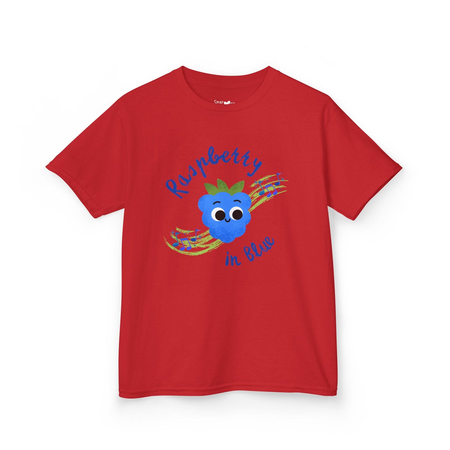 Kids 'Rhapsody in Blue' Raspberry Pun Tee, Cute Kids Shirt, Fun Gift for Children, Summer Outfit, Birthday Gift, Playdate Attire