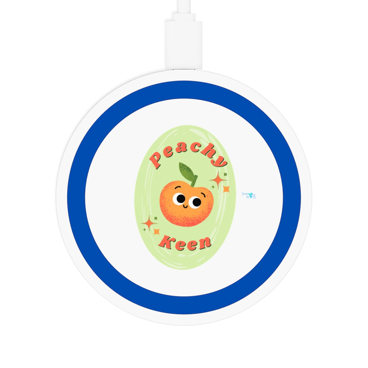 Peachy Keen Wireless Charging Pad | Cute Tech Accessory, Gift for Students, Summer Vibes, Bundle With Air PodCase, Eco-Friendly Charging