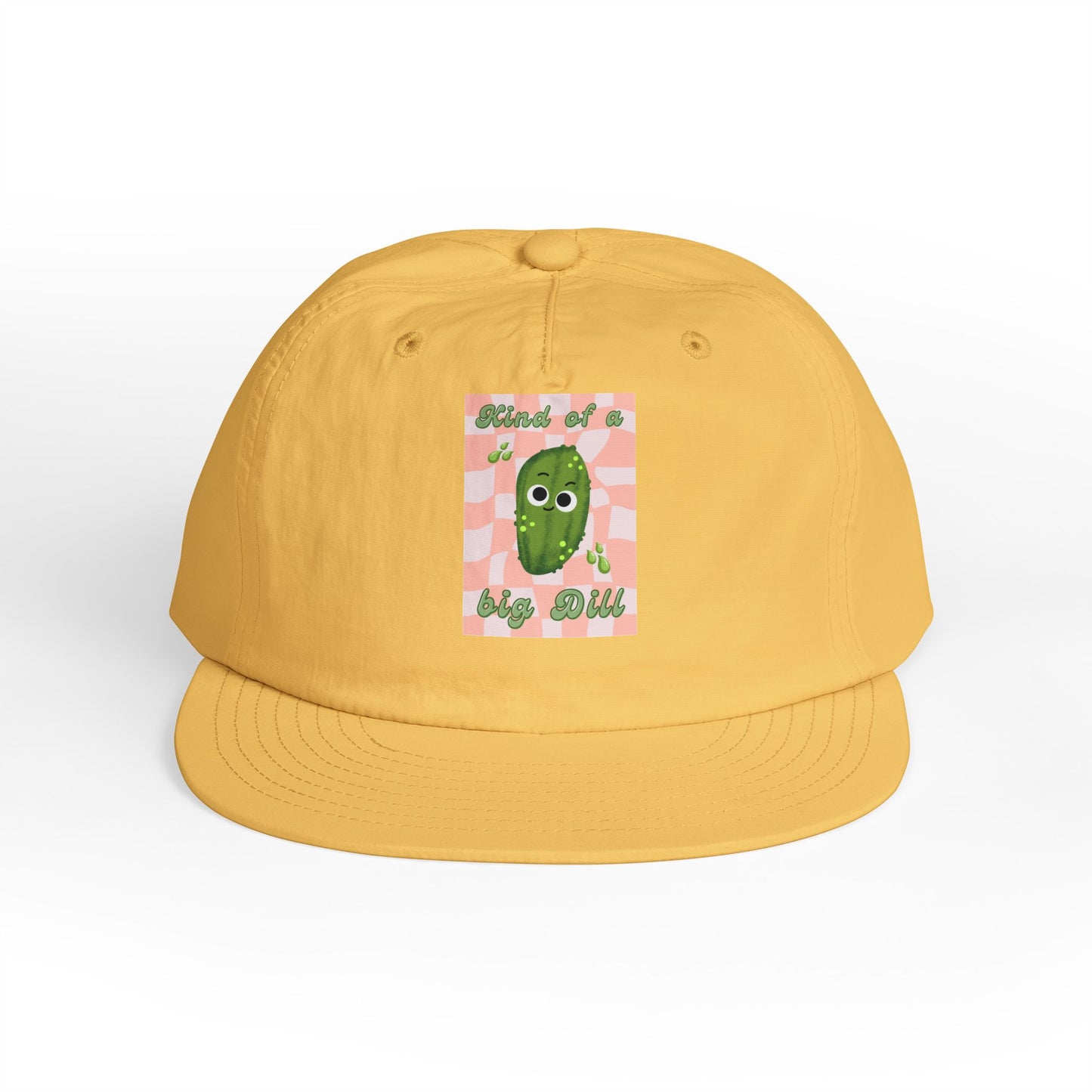 Funny Surf Cap with Cute Dill Pickle Design, Summer Hat for Beach Lovers, Ideal Gift for Foodies, Great for BBQs and Parties