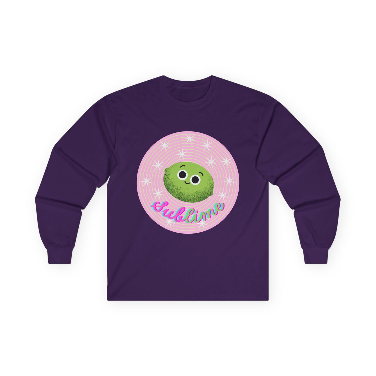 Sublime Lime Cute Graphic Long Sleeve Tee, Unisex Tee, Gift for All Ages, Casual Wear, Fruit Pun Apparel, Graphic Tee