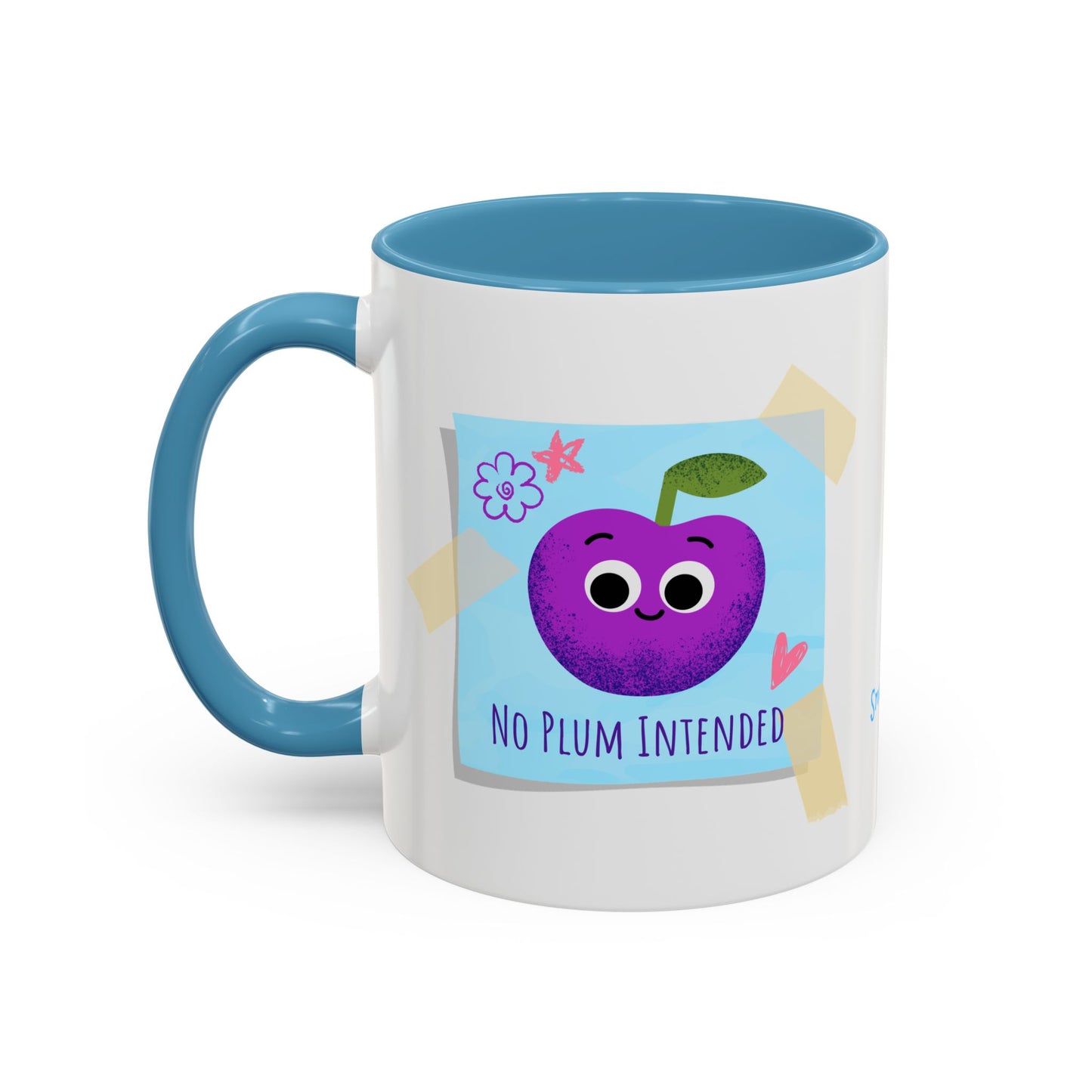 Playful Plum Coffee Mug, Cute Gift for Teachers, Friends, Humor Mug, Fun Kitchen Decor, Unique Cup for Any Occasion